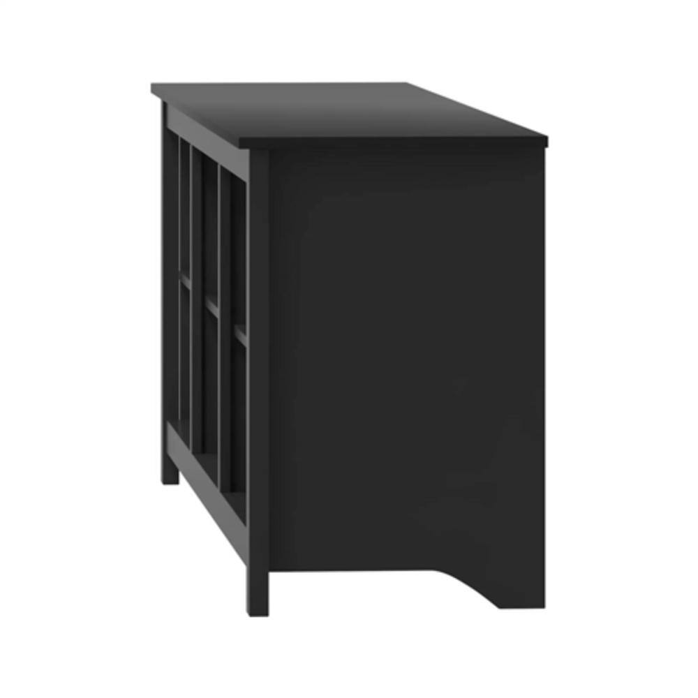 Back. Hivvago - Farmhouse TV Stand in Black Wood Finish - for TVs up to 70-inch - Black.