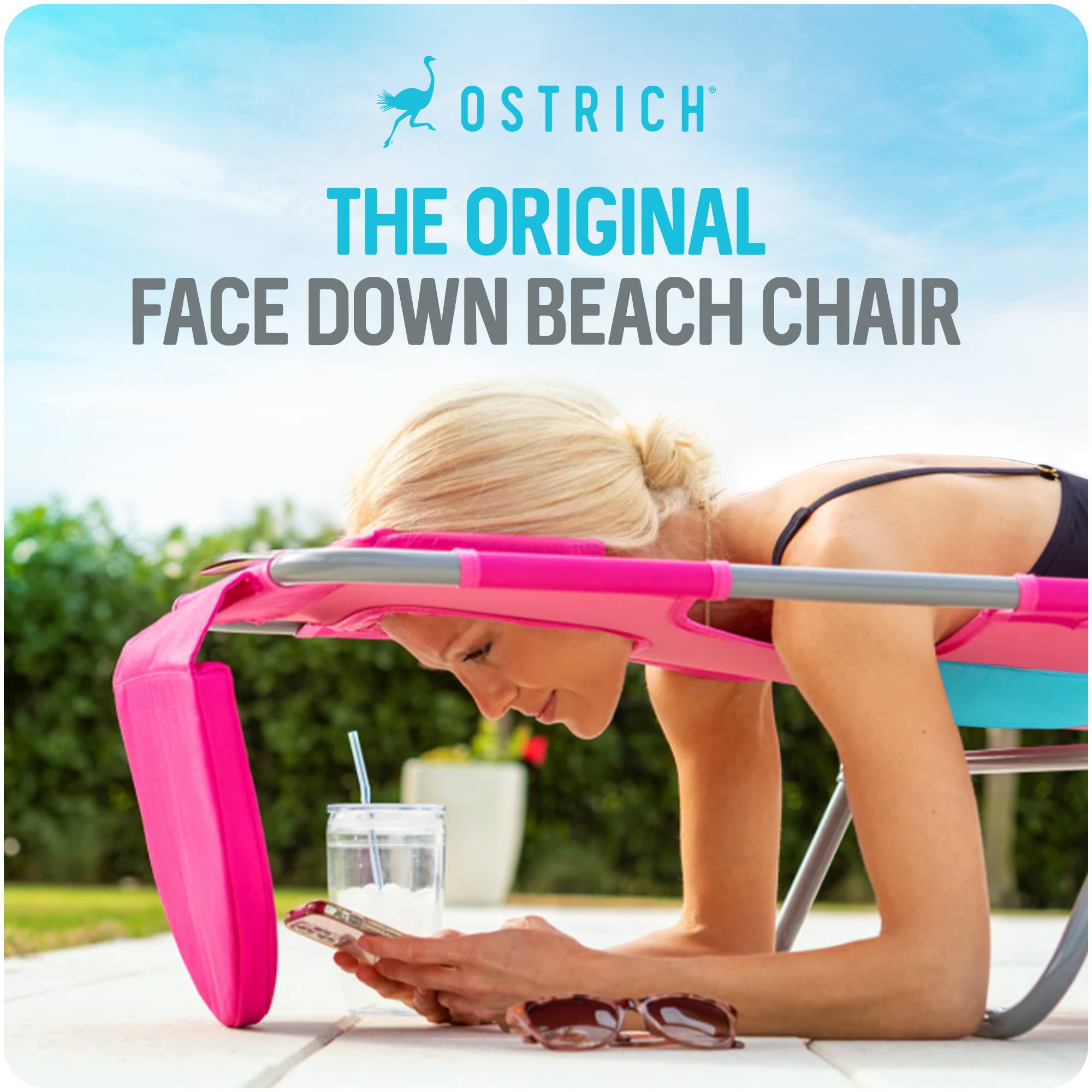OSTRICH  
THE ORIGINAL  
FACE DOWN BEACH CHAIR