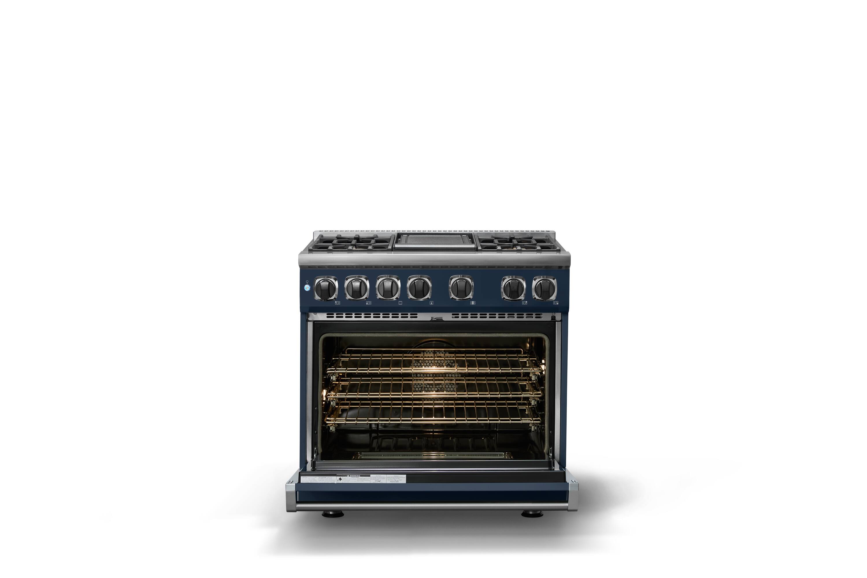 Alt View 2. Viking - 36"W. 5.6 Cu. Ft. 7S Self-Clean Dual Fuel Range-Slate Blue - Slate Blue.