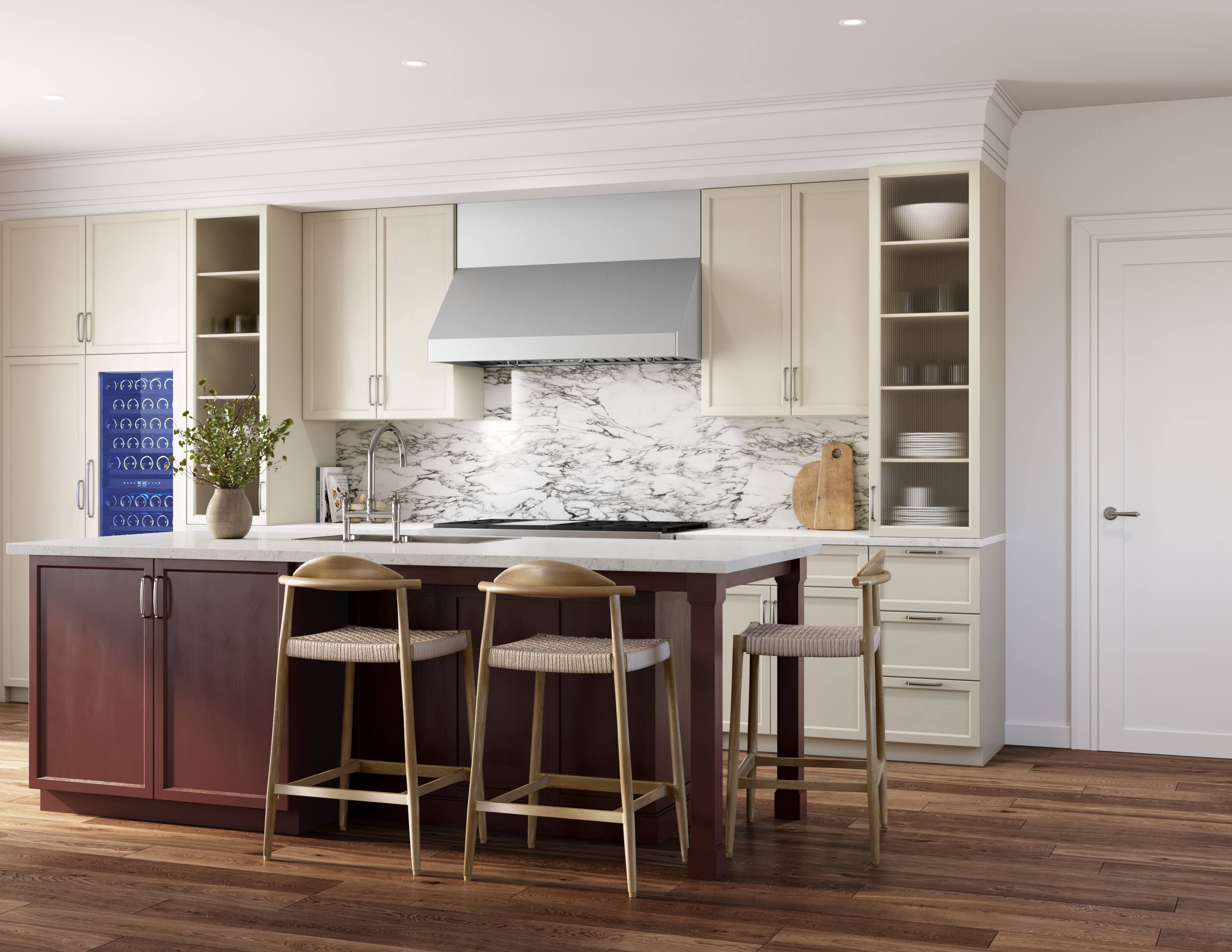 Alt View 19. Zephyr - Tempest II 36 in. 650 CFM Wall Mount Range Hood with LED Light - Stainless Steel.