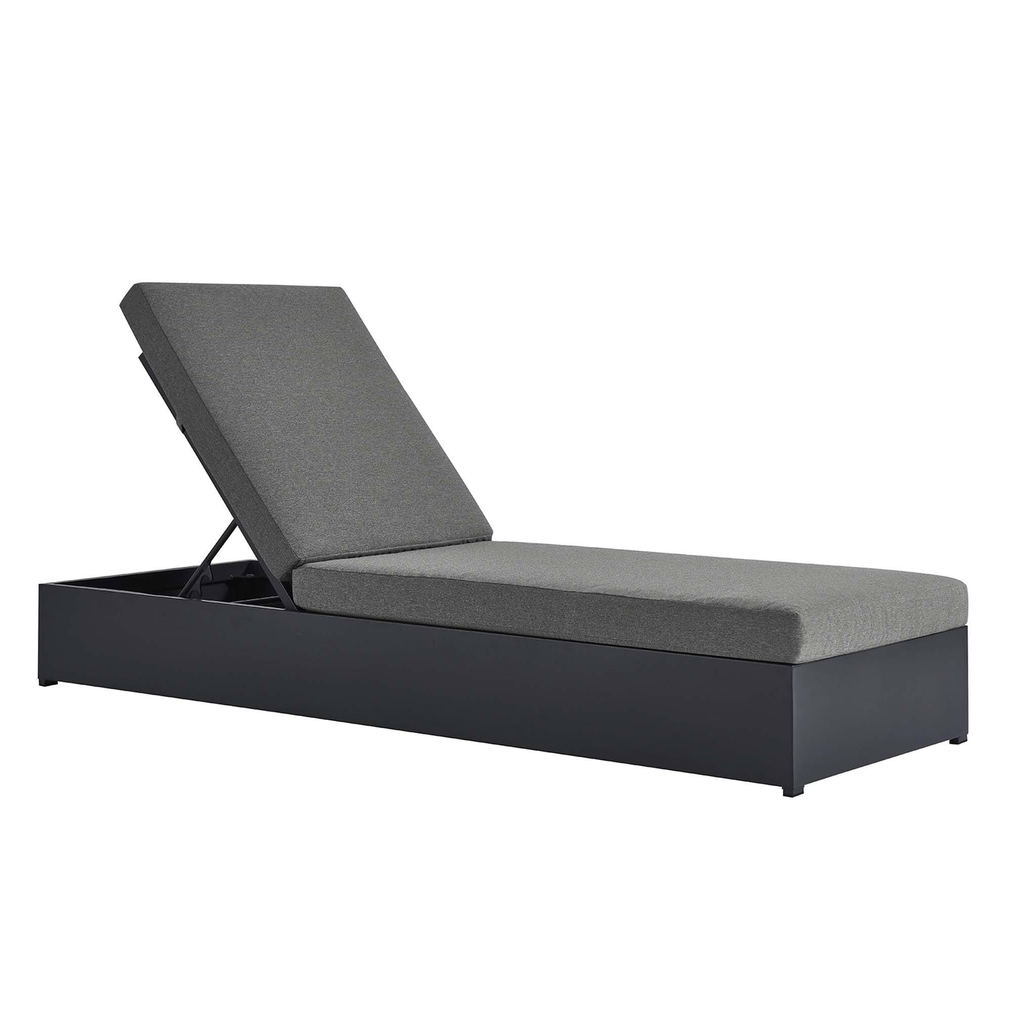 Left. Modway - Tahoe Outdoor Patio Powder-Coated Aluminum Chaise Lounge Chair by Modway - Gray Charcoal.