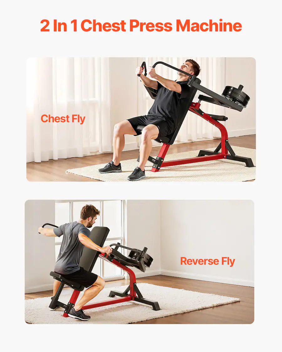 Top Chest Machine VEVOR Incline Chest Fly and Rear Delt Fly Machine, 450 LBS Chest ...