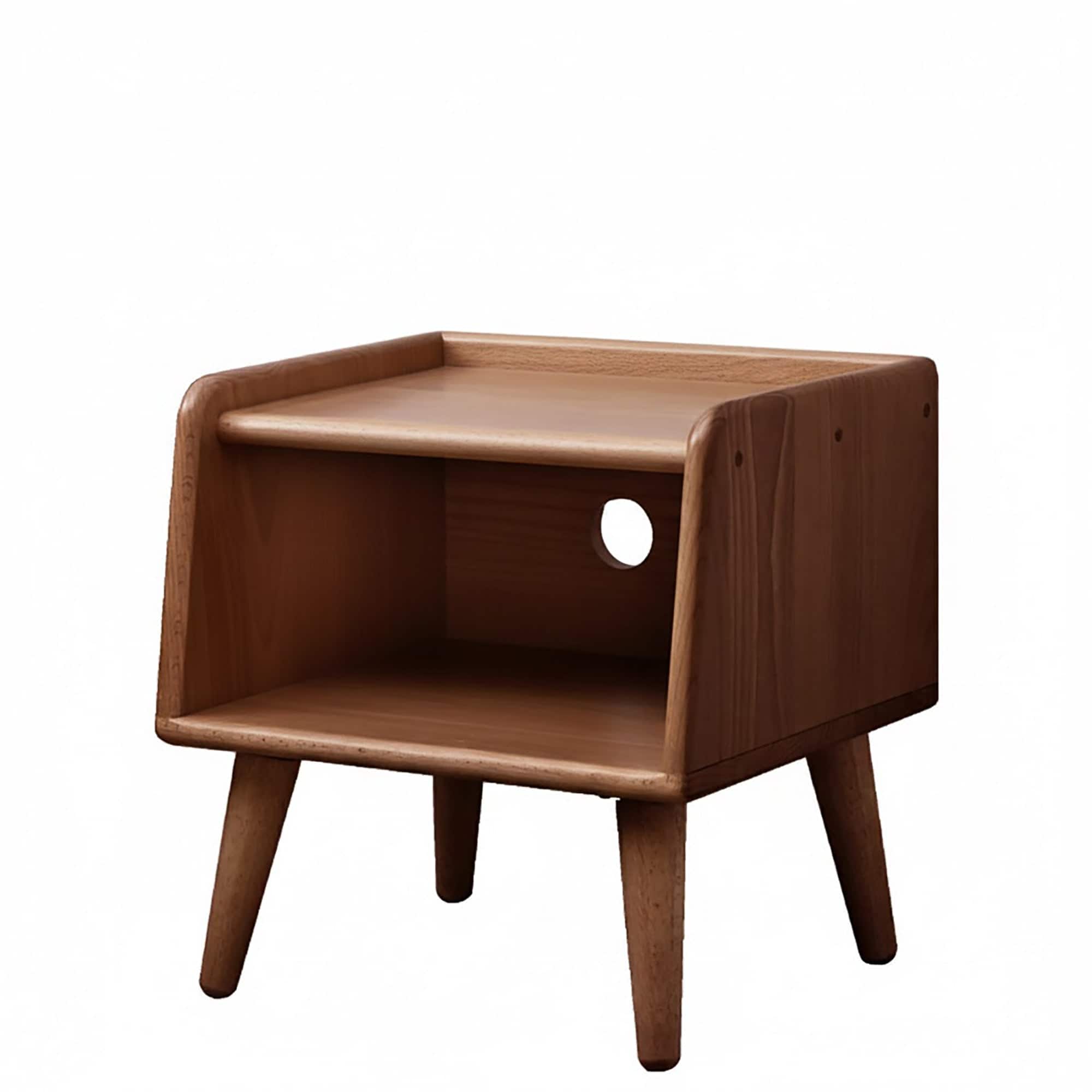 Boyel Living - Solid Beech Wood Nordic Bedside Cabinet - Natural