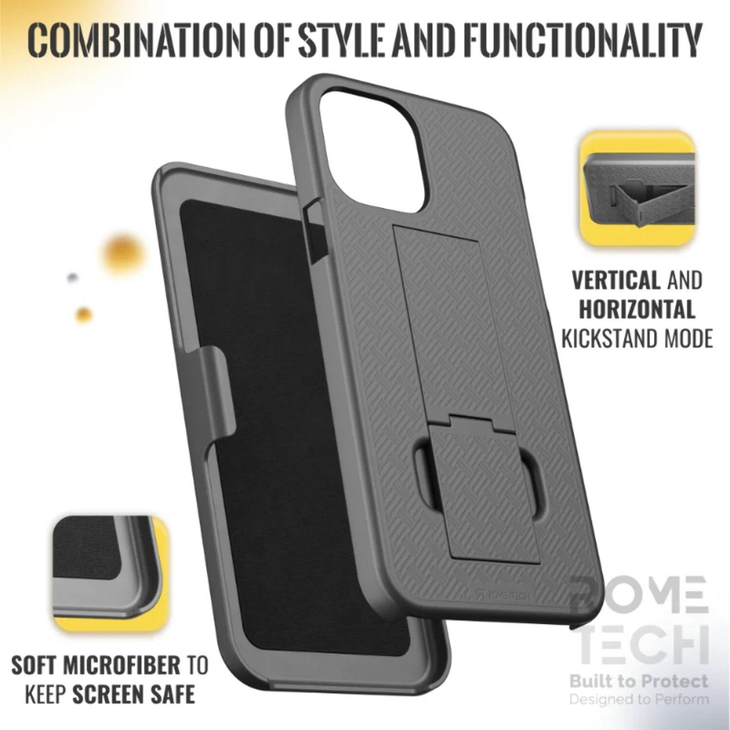 COMBINATION OF STYLE AND FUNCTIONALITY  
VERTICAL AND HORIZONTAL KICKSTAND MODE  
SOFT MICROFIBER TO KEEP SCREEN SAFE  

Built to Protect  
Designed to Perform