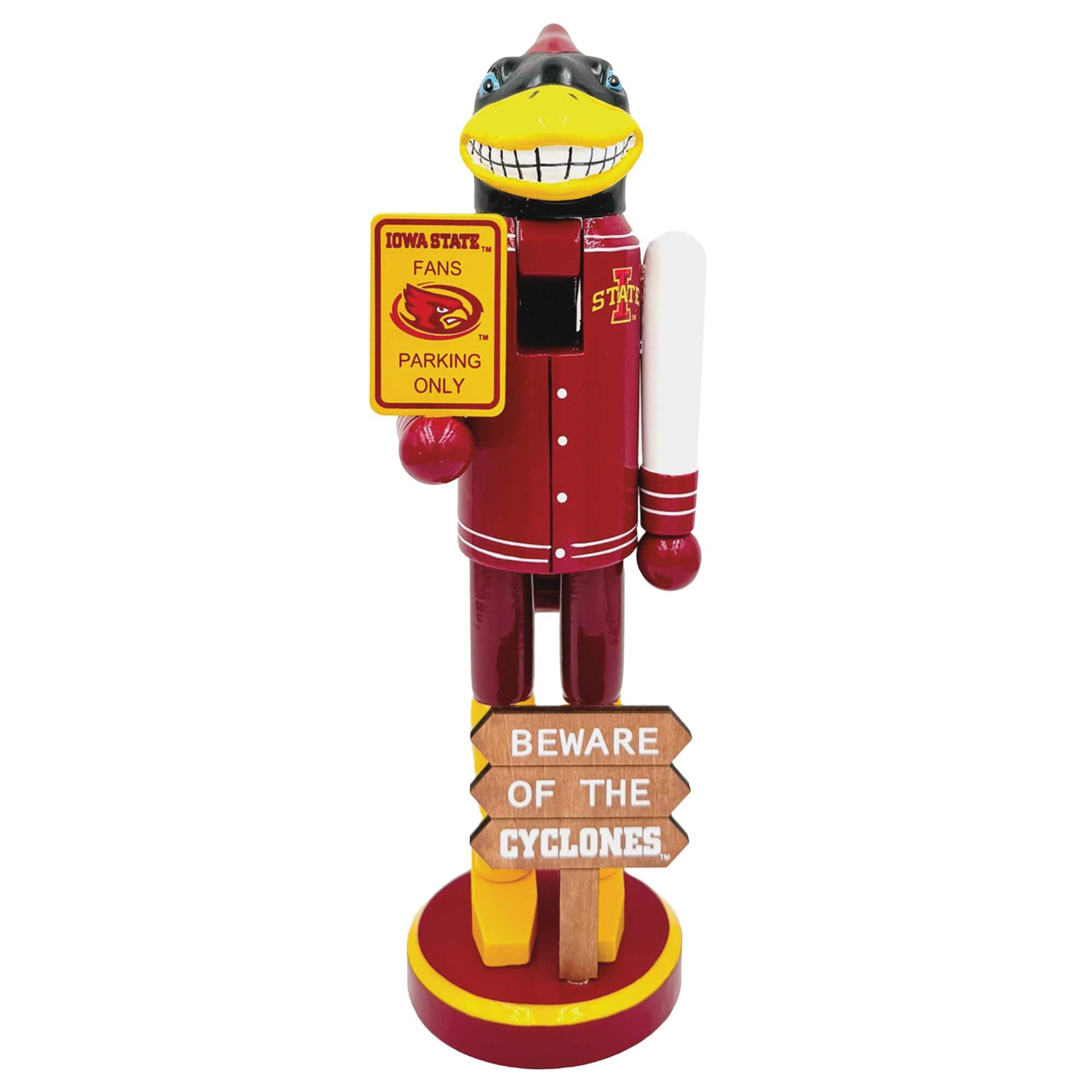 Santa's Workshop - Iowa State Cyclones 12" Beware Nutcracker - Red