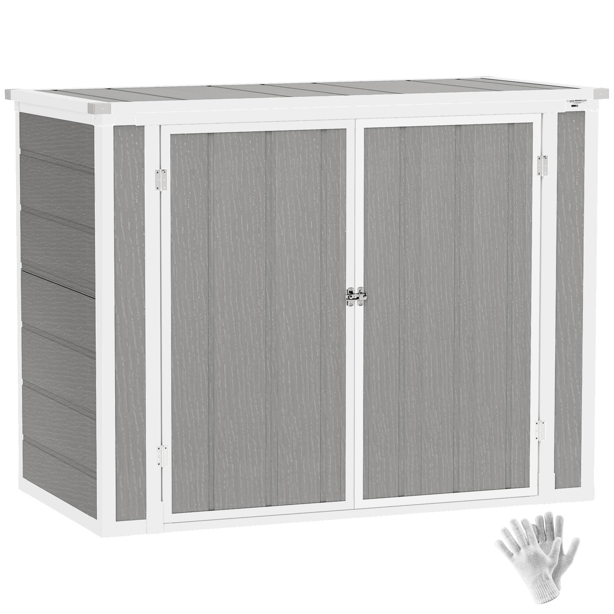 Outsunny - 41 Cu. Ft. Outdoor Storage Shed with Chain Lid, Waterproof Outdoor Horizontal Trash Can Storage price history on PriceWatchPro