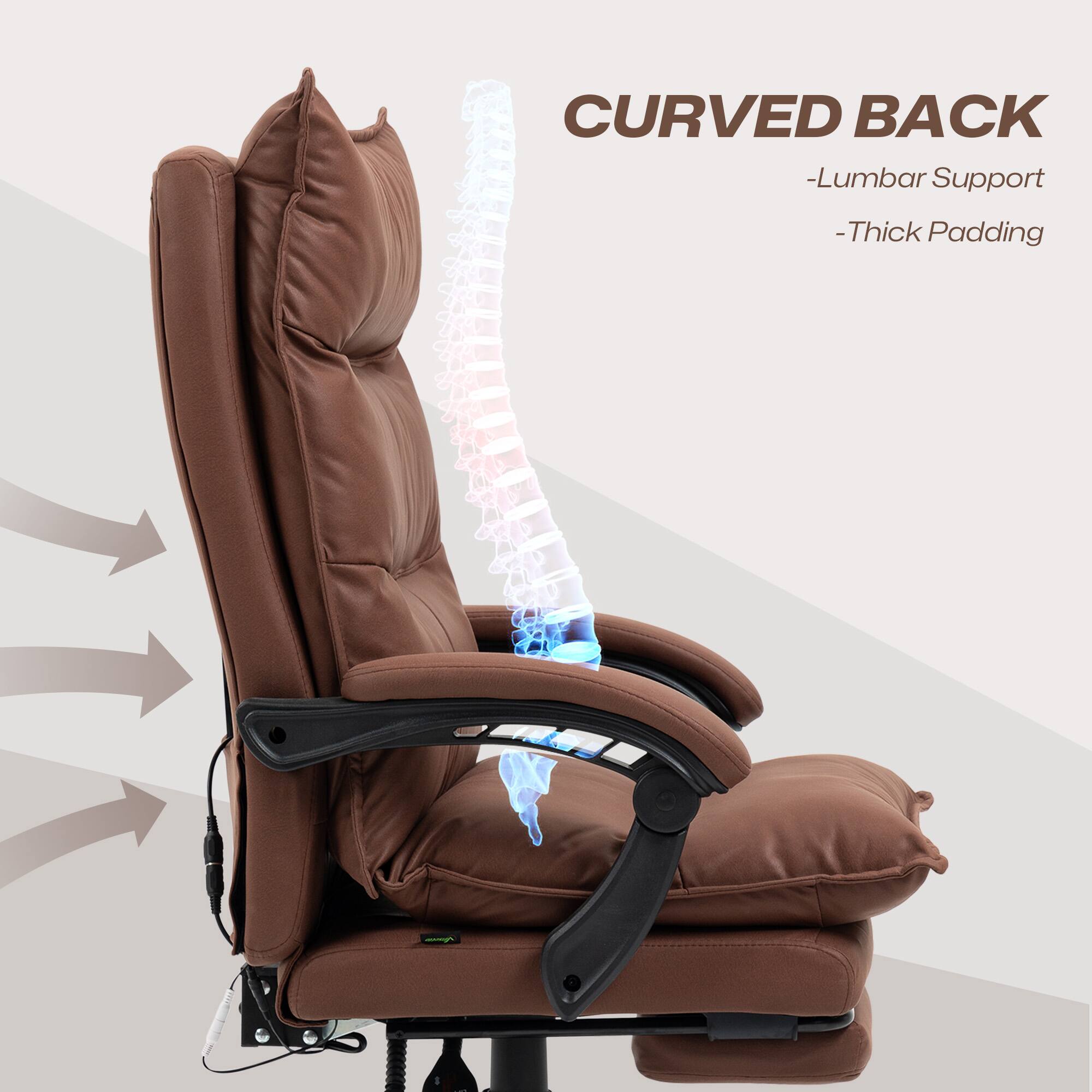 CURVED BACK
-Lumbar Support
-Thick Padding