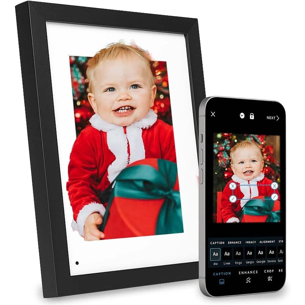 MOSZAR LLC - 10.1" PhotoShare WiFi Digital Photo Frame, Send Photos/Videos via App, End-to-End Encryption, Black
