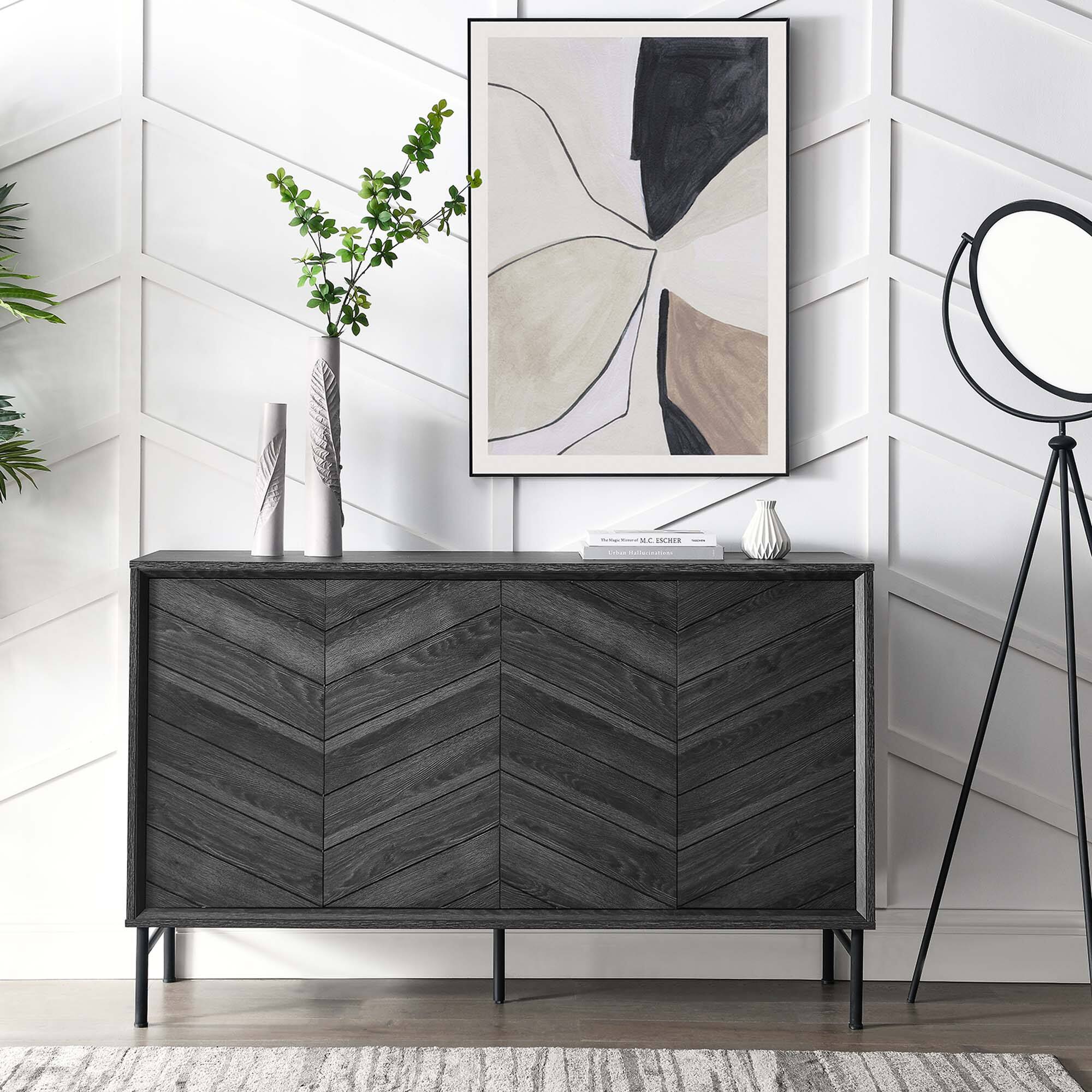 Alt View 1. Modway - Harper Chevron Sideboard by Modway - Black.