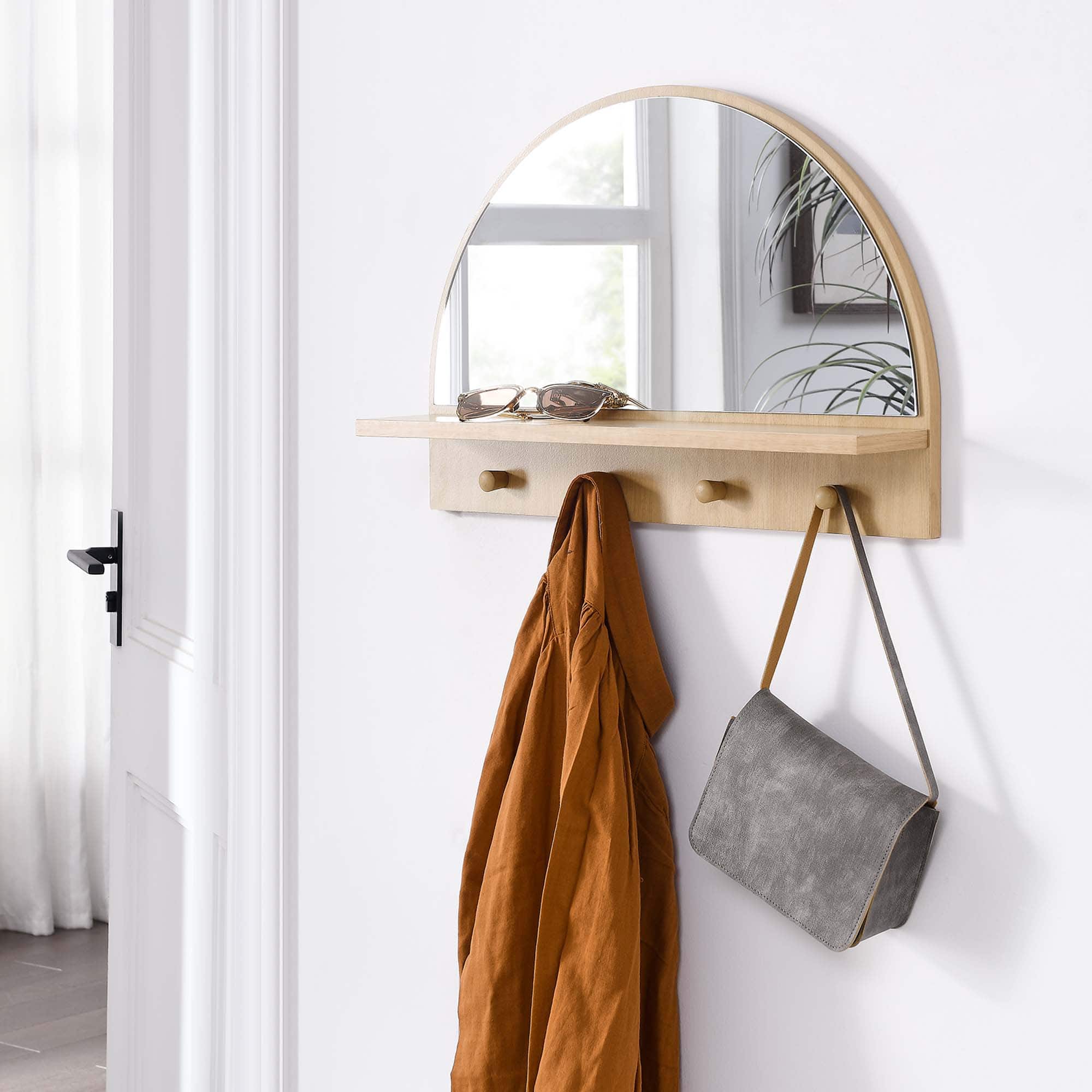 Moonbeam Arched Mirror by Modway - Oak