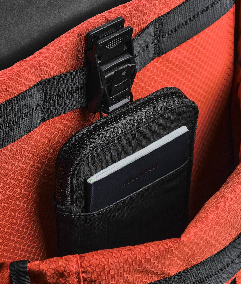 Alt View 6. ALPAKA - Zip Travel Wallet - RFID Passport Holder, Self Locking Zipper Wear,3 passport pockets and 2 Card Slots - Black Axoflux 210D.