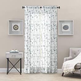 Ellis Curtain - Eucalyptus Crushed Taffeta Rod Pocket Tailored Panel - 48x84" - Spa