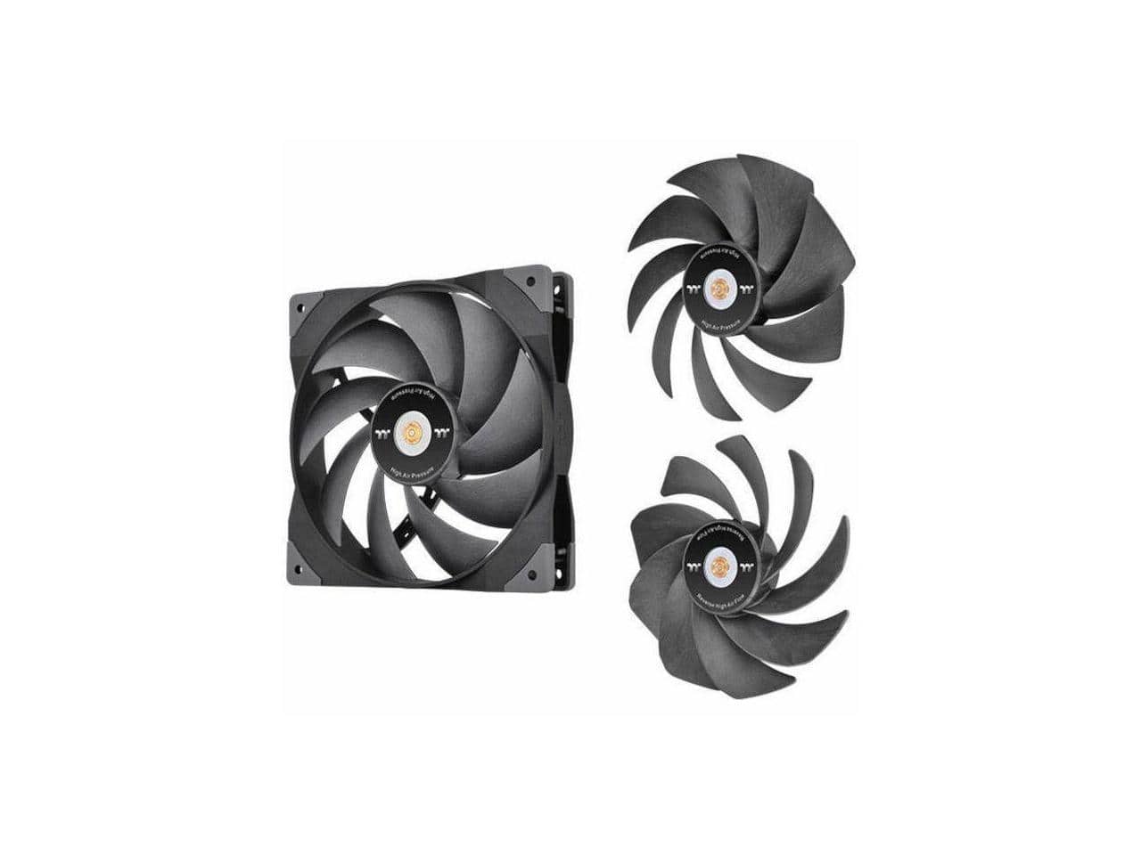 Thermaltake - SWAFAN GT14 Cooling Fan, 3 Detachable Blades, High Pressure/Flow/Reverse (Single) CL-F157-PL14BL-A - Black