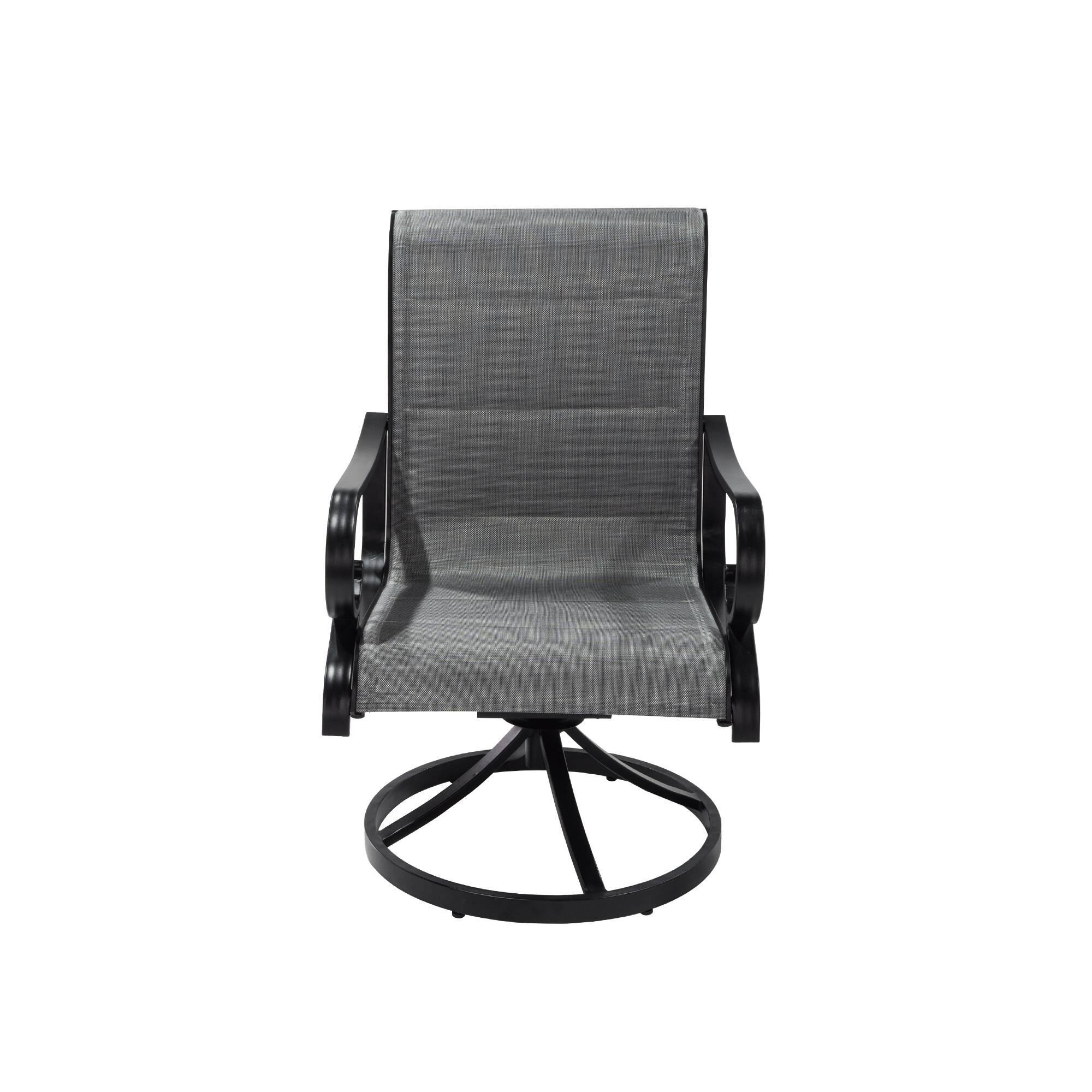 Alt View 1. Mondawe - 2-Piece Outdoor Swivel Chair Set with Blended Fabric Seating - Black+Grey.