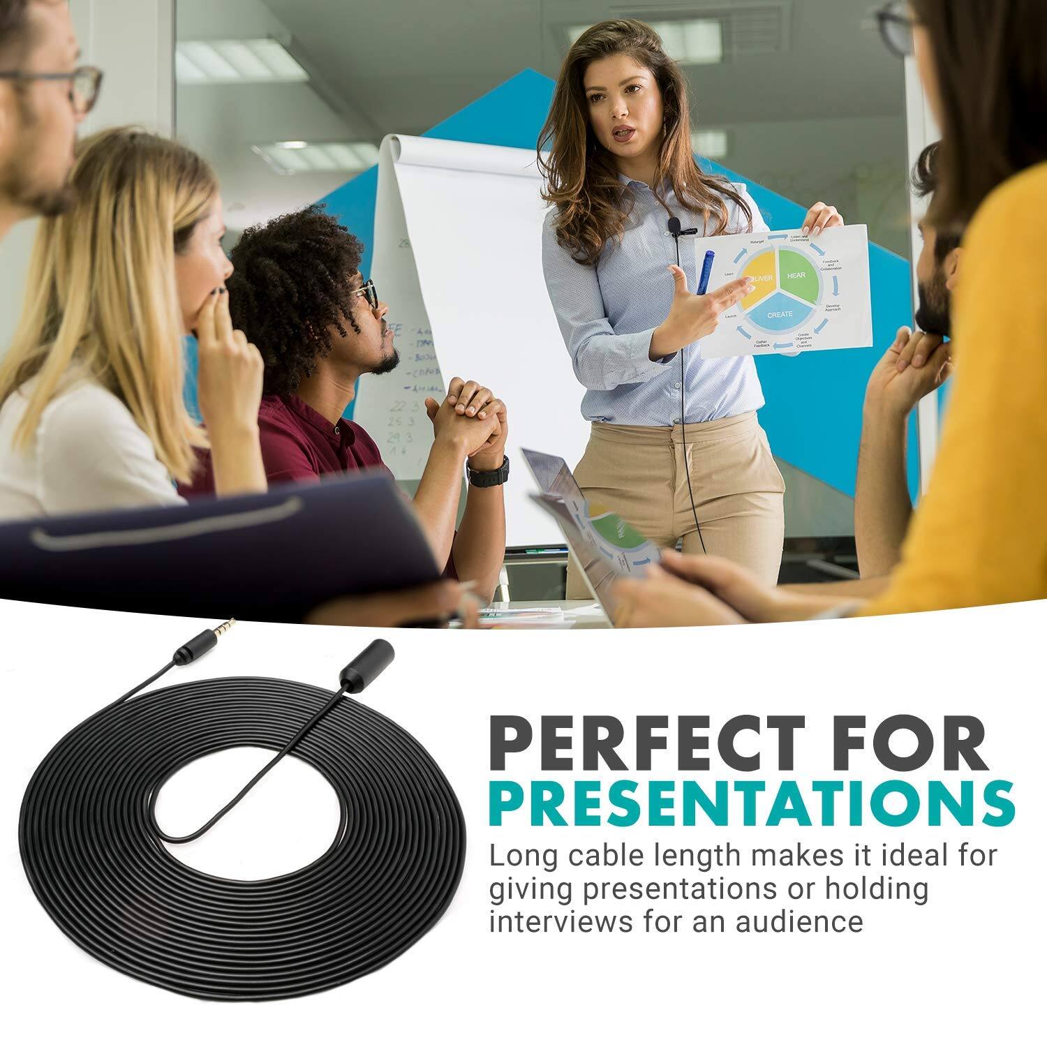 PERFECT FOR PRESENTATIONS

Long cable length makes it ideal for giving presentations or holding interviews for an audience