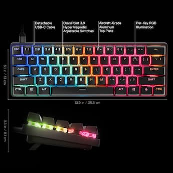 SteelSeries Apex Pro Mini Gen 3 60% Wired Mechanical OmniPoint SteelSeries Apex Pro Mini Gen 3 60% Wired Mechanical OmniPoint