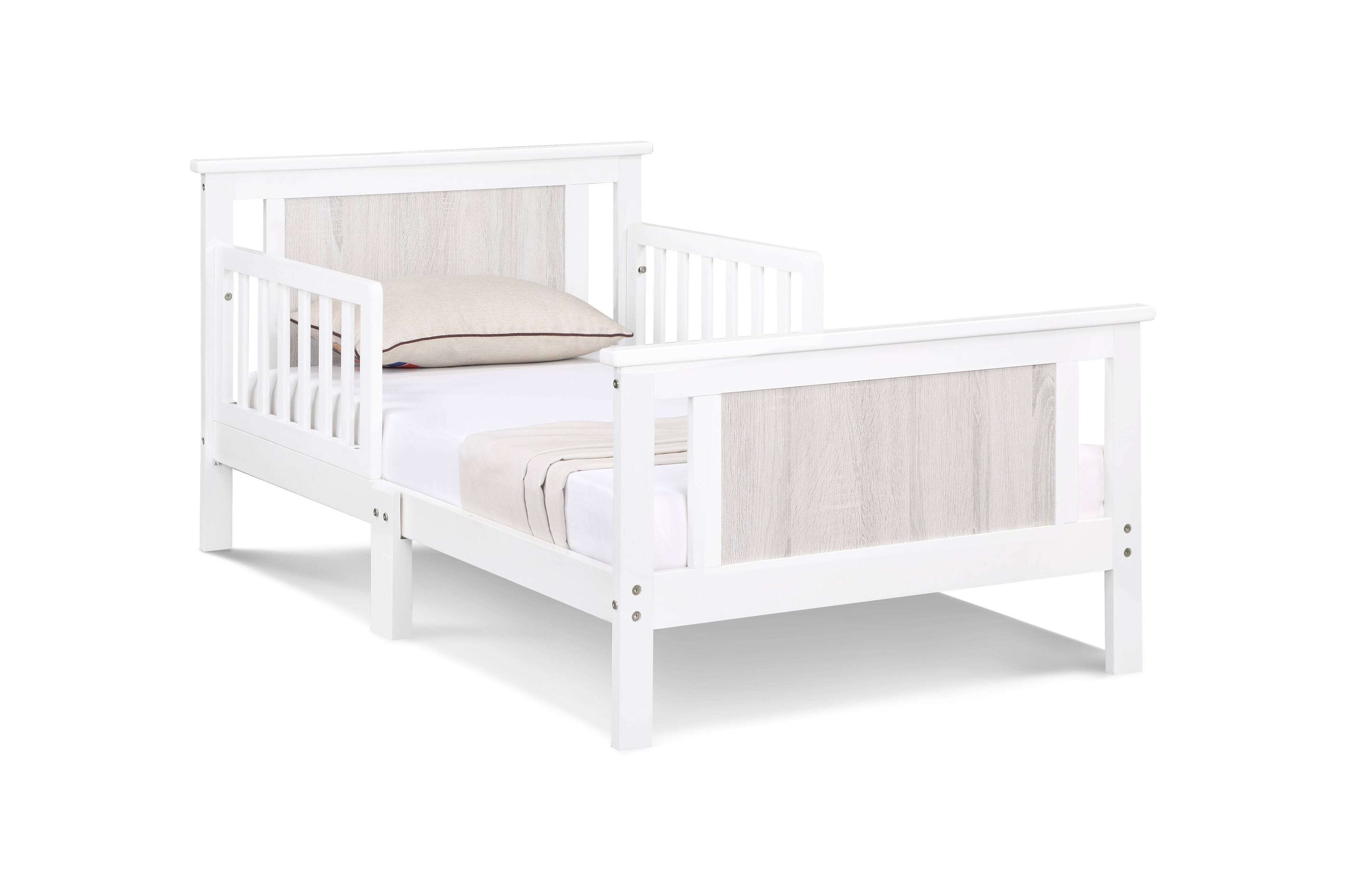 Alt View 2. APRILSOUL - Connelly Reversible Panel Toddler Bed White and Rockport Gray - White.