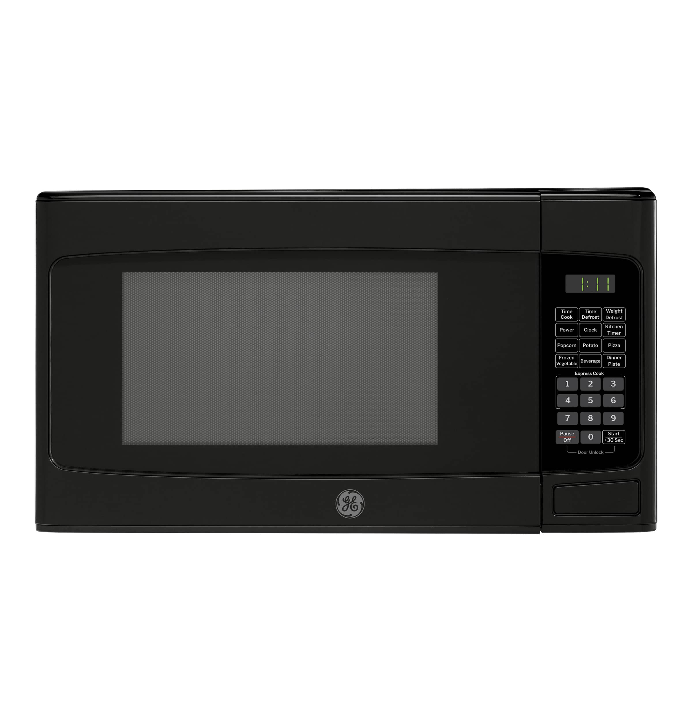I'm sure my cooking skills will improve with the help of this new microwave oven. It has a large 1.2 cubic foot capacity, making it perfect for preparing one or two meals at a time. The microwave features a digital display and a variety of buttons, including a defrost button, a popcorn button, and a vegetable button. With a total of 12 buttons, it's easy to navigate and use. The microwave is black and has a HP logo on it, indicating it's a high-quality appliance.