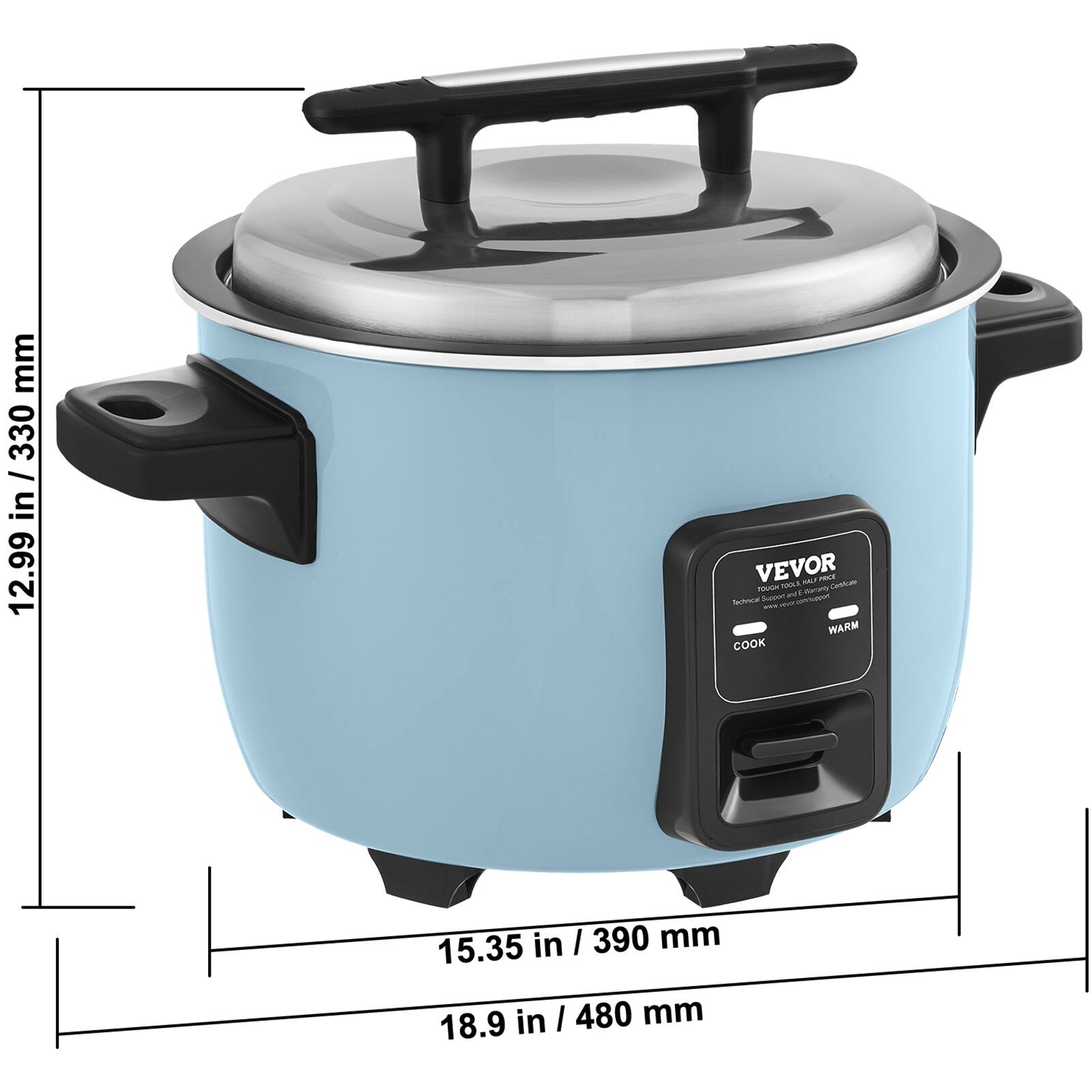 mm 330 / in 12.99  
VEVOR TOUGH TOOLS HQJ PRICE Certificate Suggested info (-DON) Technical ... www.ve.com  
given WARM COOK  
15.35 in / 390 mm  
18.9 in / 480 mm