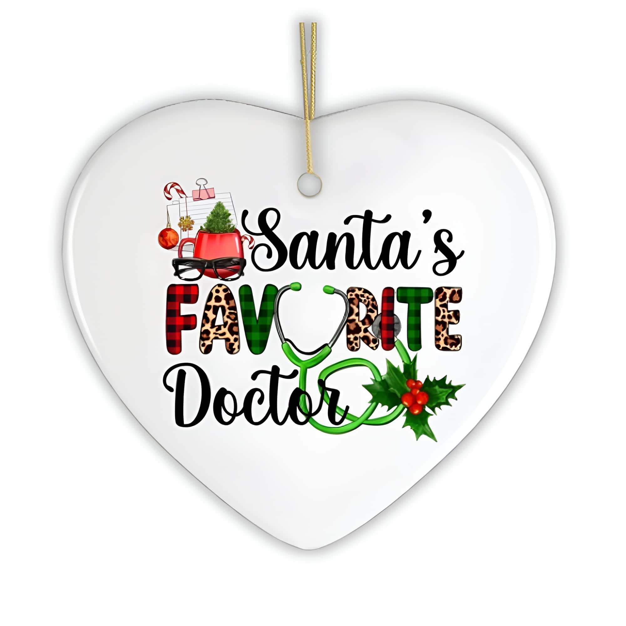 OrnamentallyYou - Santas Favorite Doctor Christmas Ornament Appreciation Gift for Medical Worker and Phd - Multi-colored