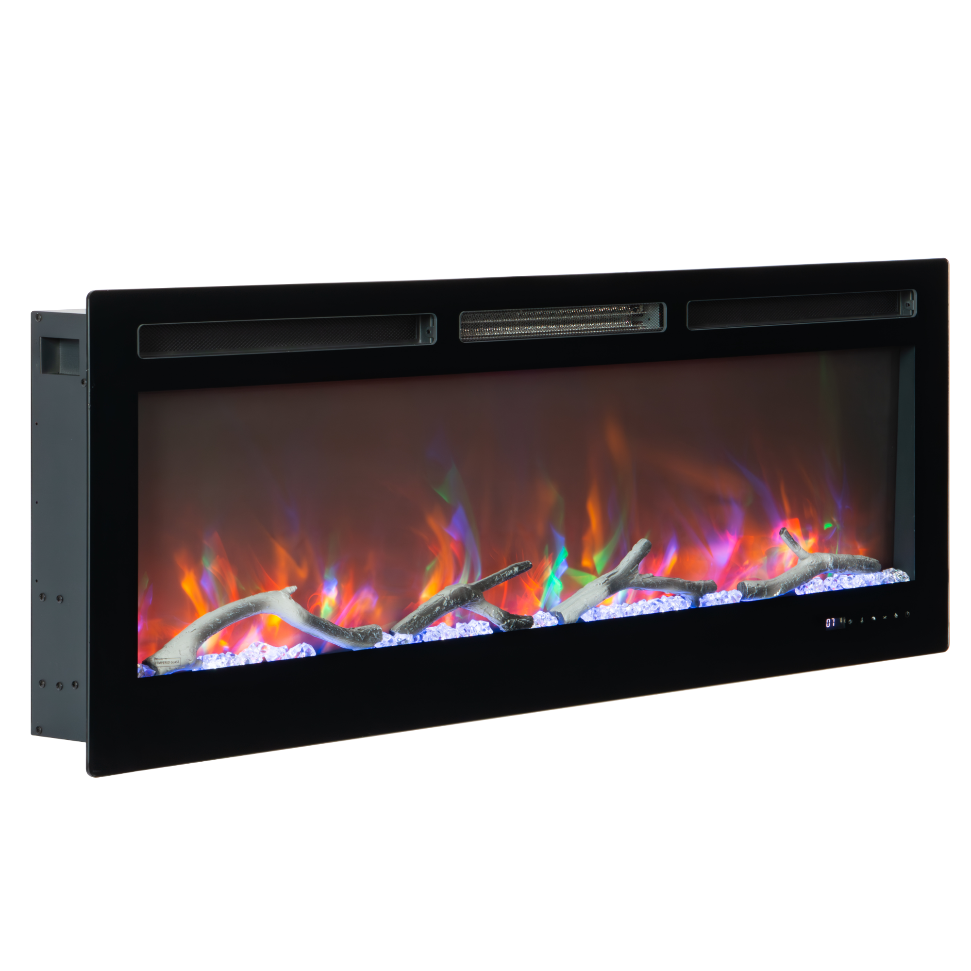 Alt View 1. Jojoka - 50 Inch Electric Fireplace in-Wall Recessed and Wall Mounted, 750W/1500W Heater with Remote Control, Touch Screen, WiFi.