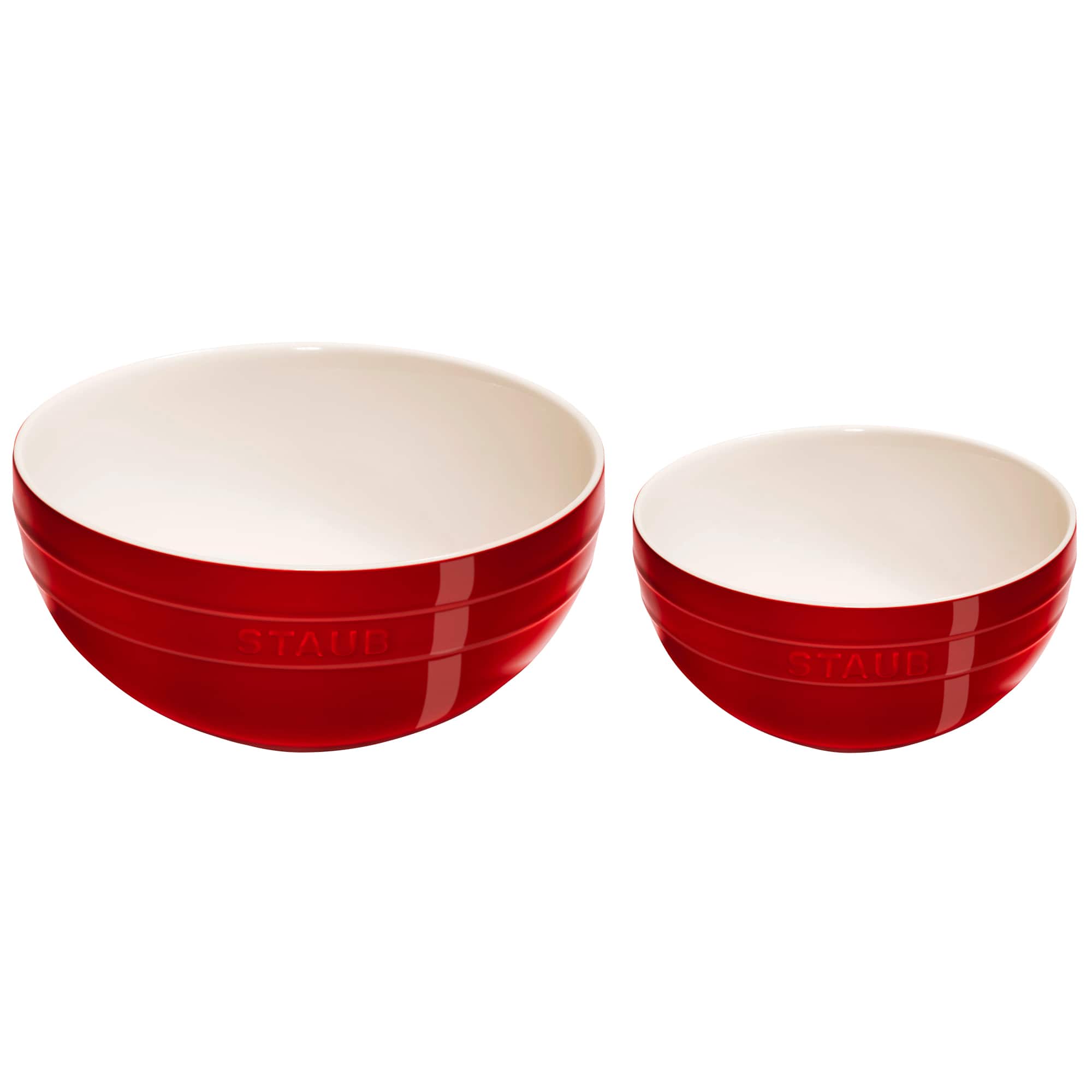 Staub - Ceramic 2-pc Nested Mixing Bowl Set - Cherry