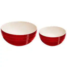 Staub - Ceramic 2-pc Nested Mixing Bowl Set - Cherry
