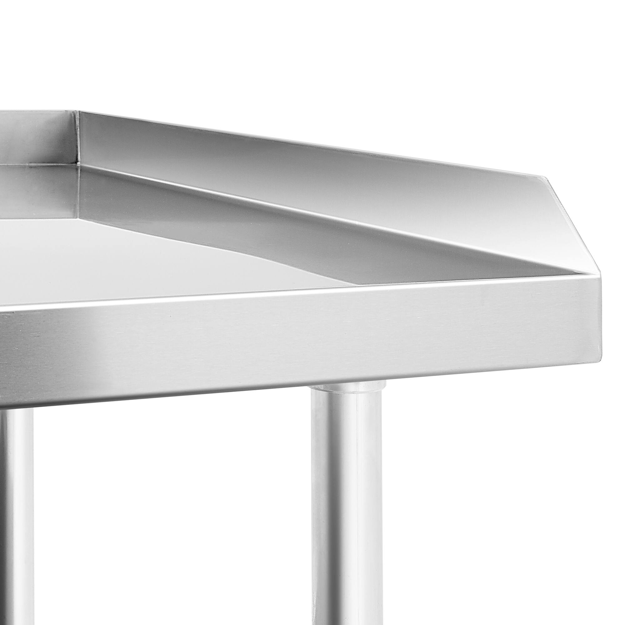 Alt View 3. GRIDMANN - 60 x 30-in Stainless Steel NSF Grill Table with Undershelf - Silver.