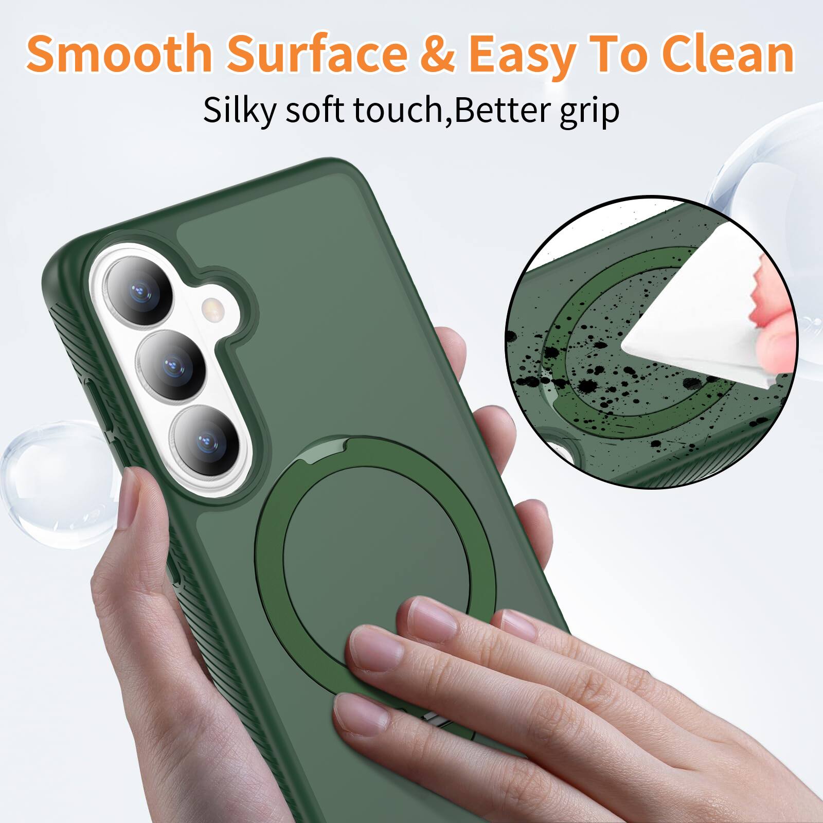 Smooth Surface & Easy To Clean  
Silky soft touch, Better grip