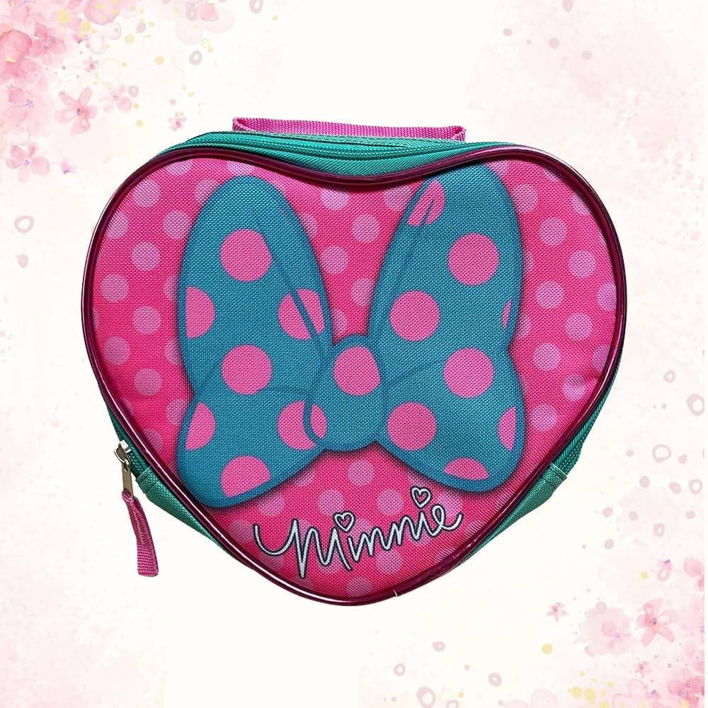 Angle. Amber Sporting Goods - Minnie Mouse 16" Backpack & Lunch Box Set – Cute School Bag w/ Heart Lunchbox, Pockets & Straps - Multicolor.