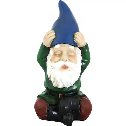 Front. Sunnydaze - Sage the Yoga Gnome Indoor/Outdoor Garden Statue - 11.75 in - Green.