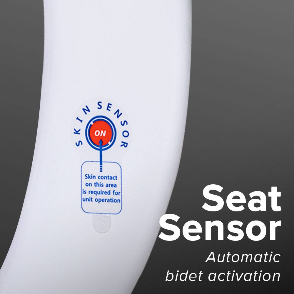 SKIN SENSOR  
ON  

Skin contact on this area is required for unit operation  

Seat Sensor  
Automatic bidet activation