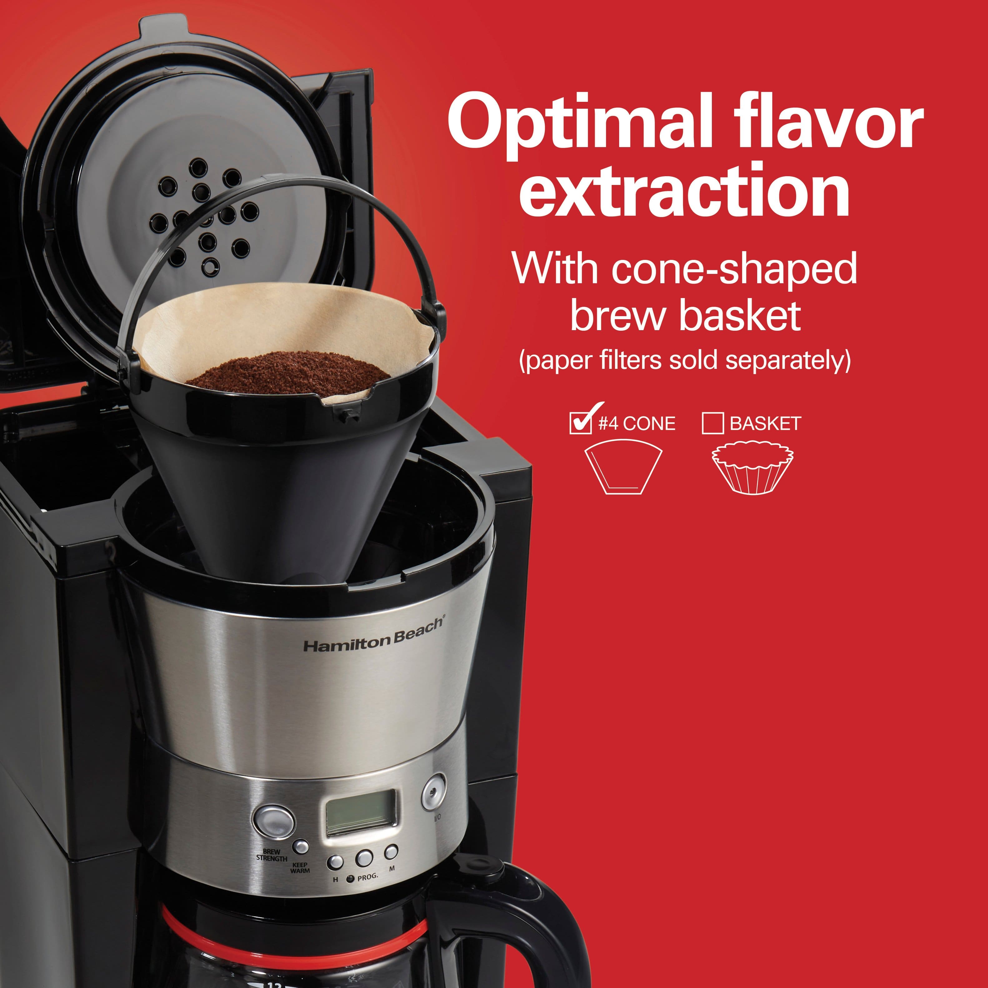 Optimal flavor extraction
With cone-shaped brew basket
(paper filters sold separately)
#4 CONE
BASKET
