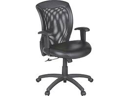 Global - Airflow Ergonomic Leather Swivel Manager Chair, (9339BK) - Black