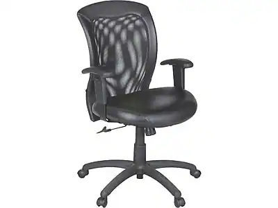 Front. Global - Global Airflow Ergonomic Leather Swivel Manager Chair, Black (9339BK) - Black.