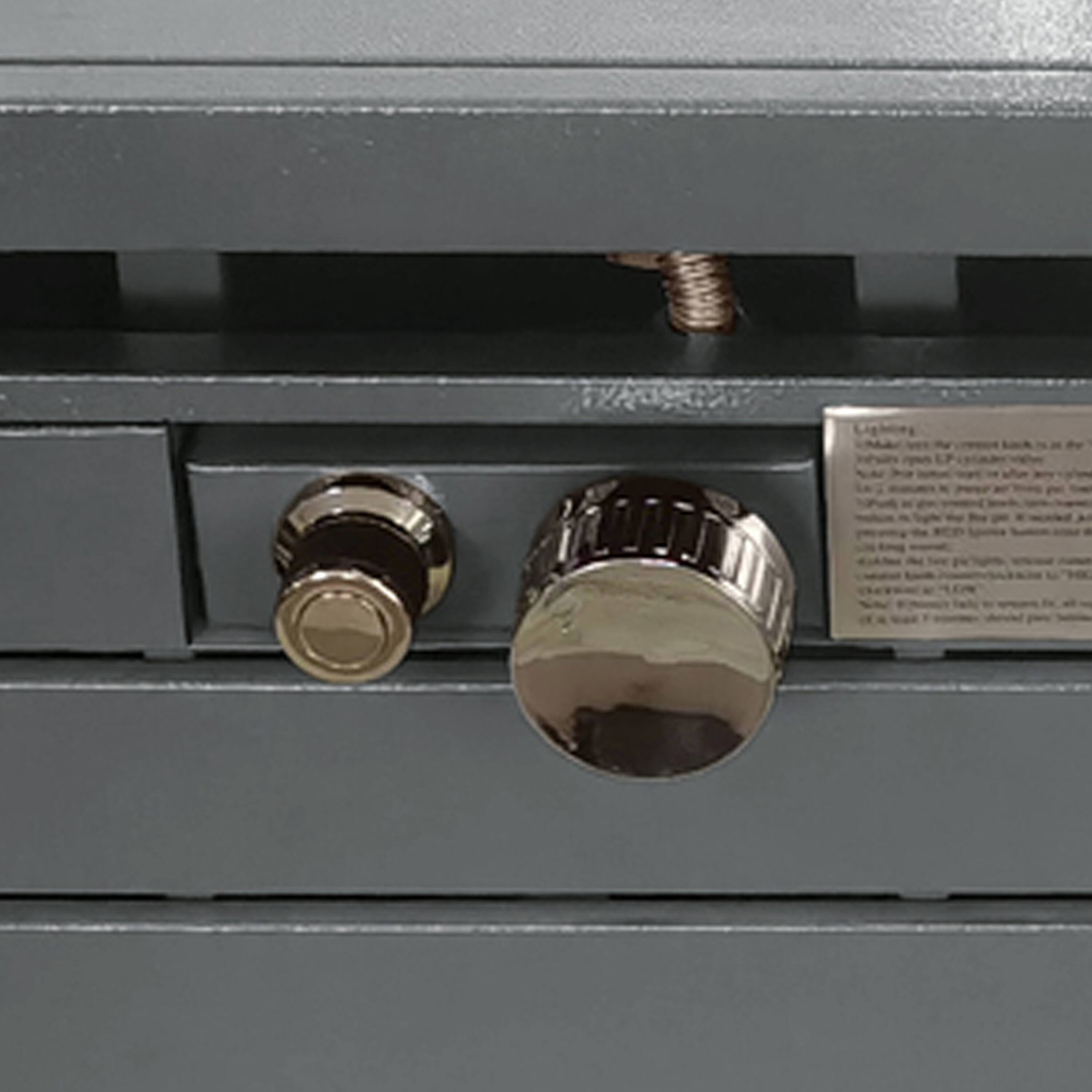 Alt View 4. Mondawe - 25" H x 42" W Steel Propane Outdoor Fire Pit Table with Lid - Gray.