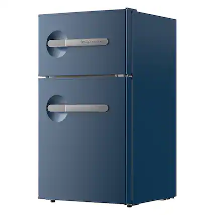 Front. Frigidaire - 3.1-Cu. Ft 2-Door Retro Bar Refrigerator, Side Bottle Opener - Azure.