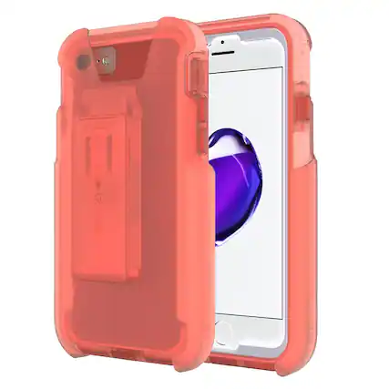 Front. Tech21 - Tech21 EVO Tactical Extreme Case & Holster for Apple iPhone SE/8/7/6, Rugged Drop Protection - Rose - Rose.