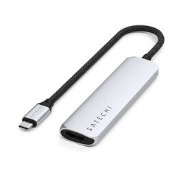 Satechi - 4-in-1 USB-C Hub Multiport Adapter - HDMI 4K@60Hz, 100W PD Charging, 2x USB-A for MacBook Air/Pro M5/M4 - Silver