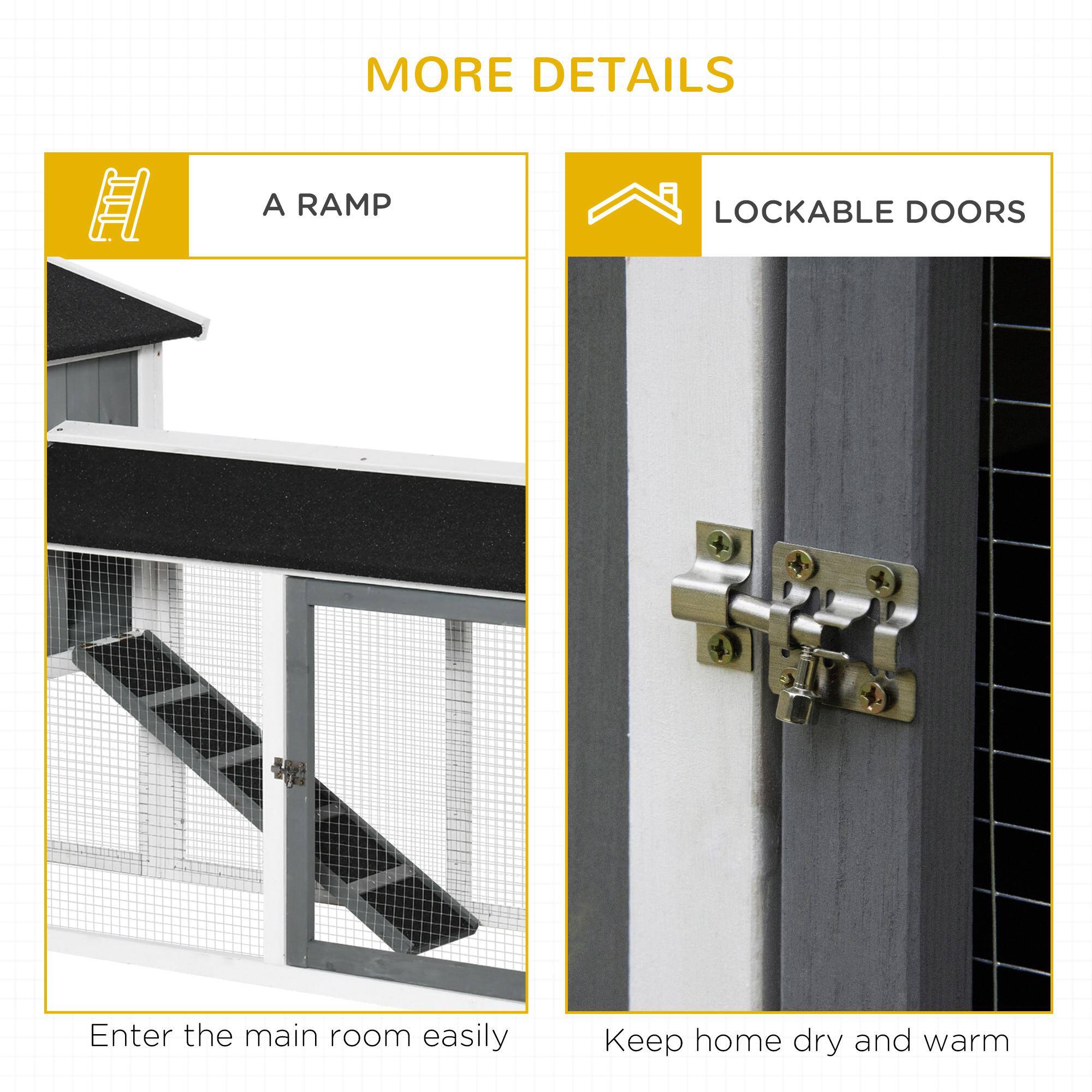 MORE DETAILS

A RAMP  
Enter the main room easily

LOCKABLE DOORS  
Keep home dry and warm