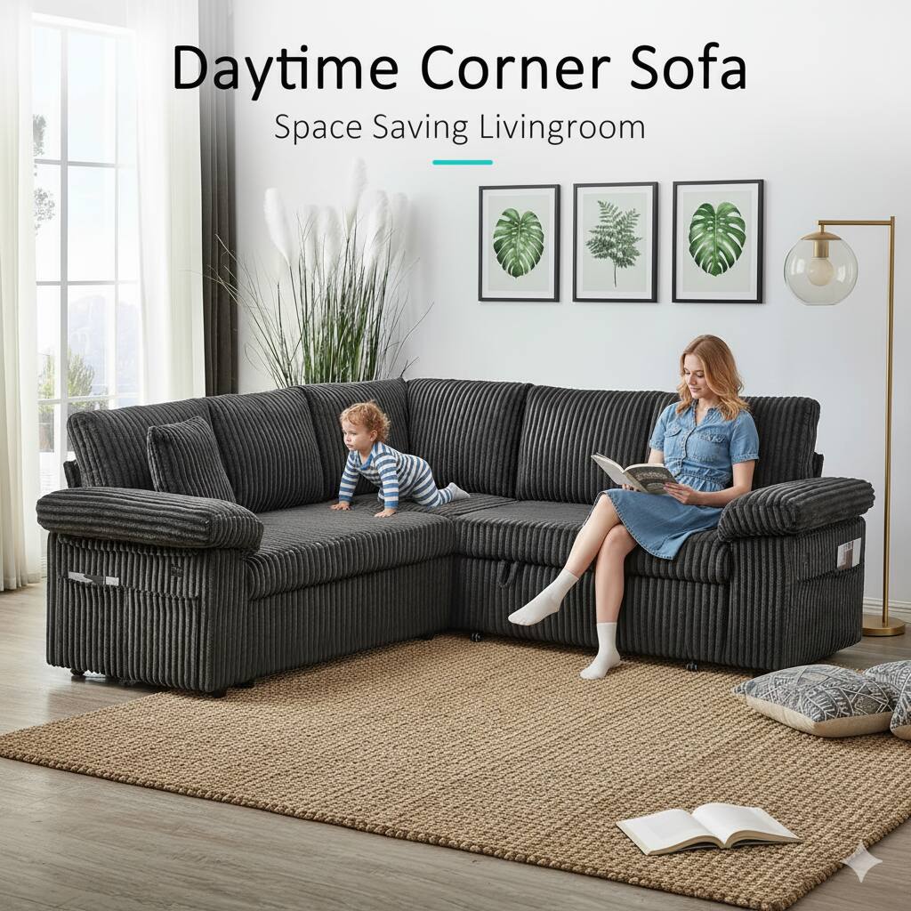 Daytime Corner Sofa  
Space Saving Livingroom
