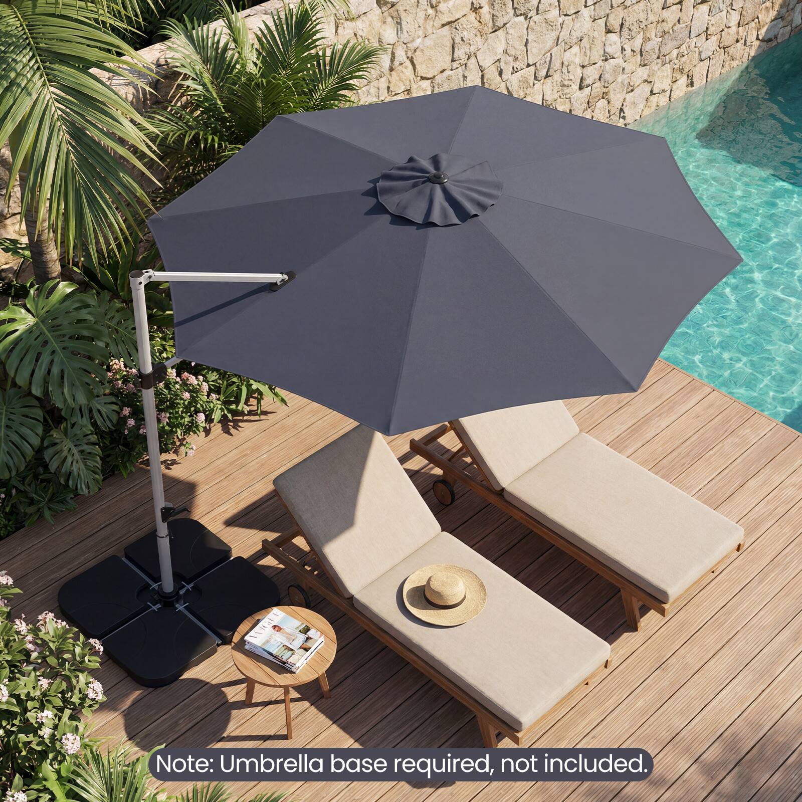 Note: Umbrella base required, not included.