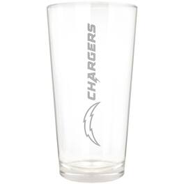 Great American Products - Los Angeles Chargers Etched 16oz. Vertical Rally Cry Pint Glass - Multicolor