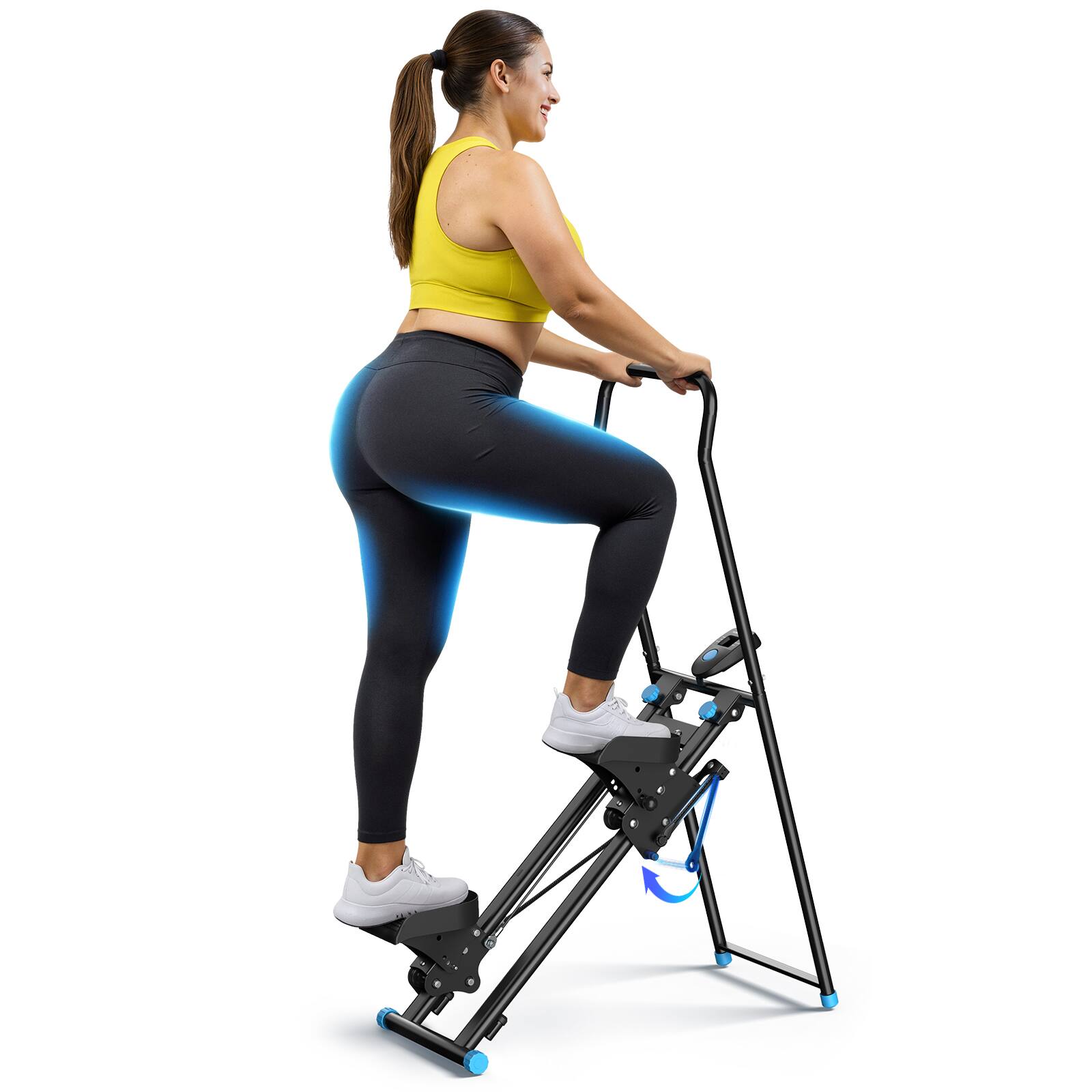 Left. MERACH - MERACH Vertical Climber Stair Stepper Machine Full Body Workout Home Gym Exercis Adjustable Handlebar & Pedals - Black.