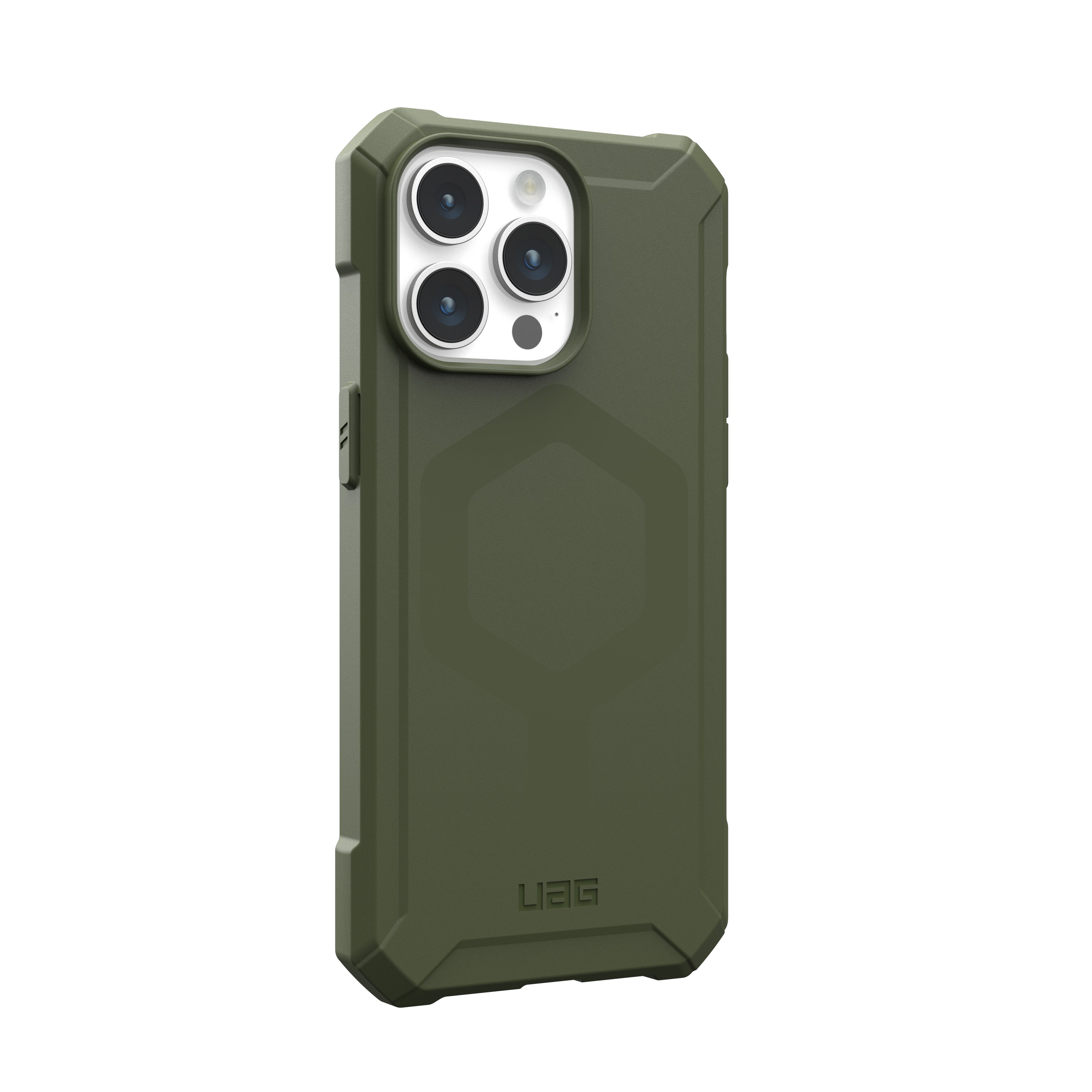 Back. UAG - Essential Armor Series Case with Magsafe for Apple iPhone 15 Pro Max - Olive Drab.