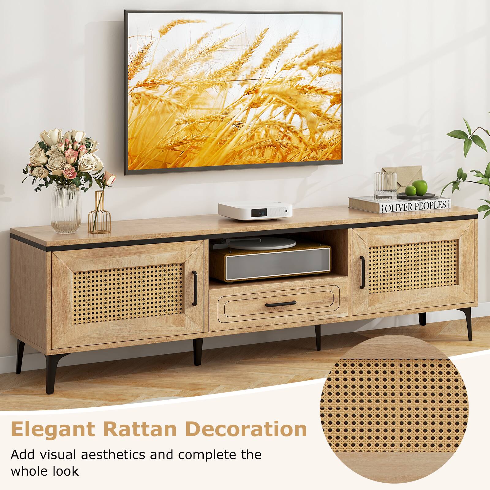 Elegant Rattan Decoration  
Add visual aesthetics and complete the whole look