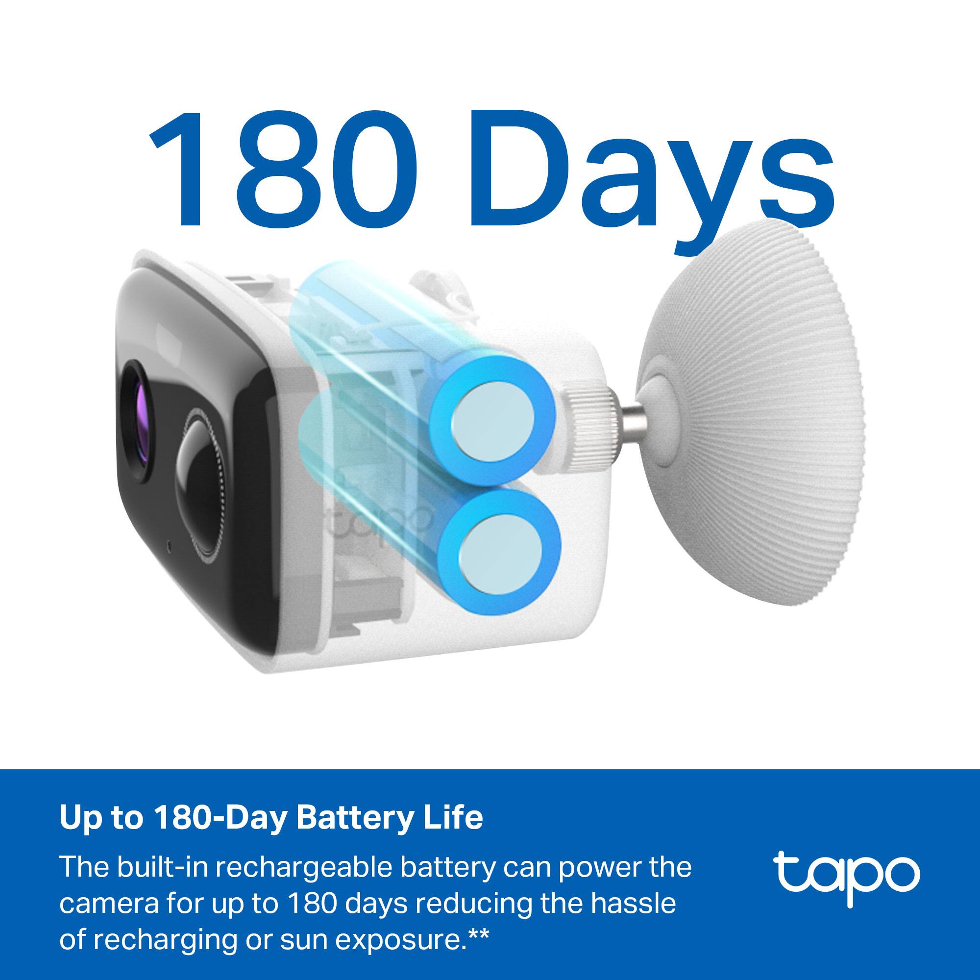 180 Days

Up to 180-Day Battery Life

The built-in rechargeable battery can power the camera for up to 180 days reducing the hassle of recharging or sun exposure.**