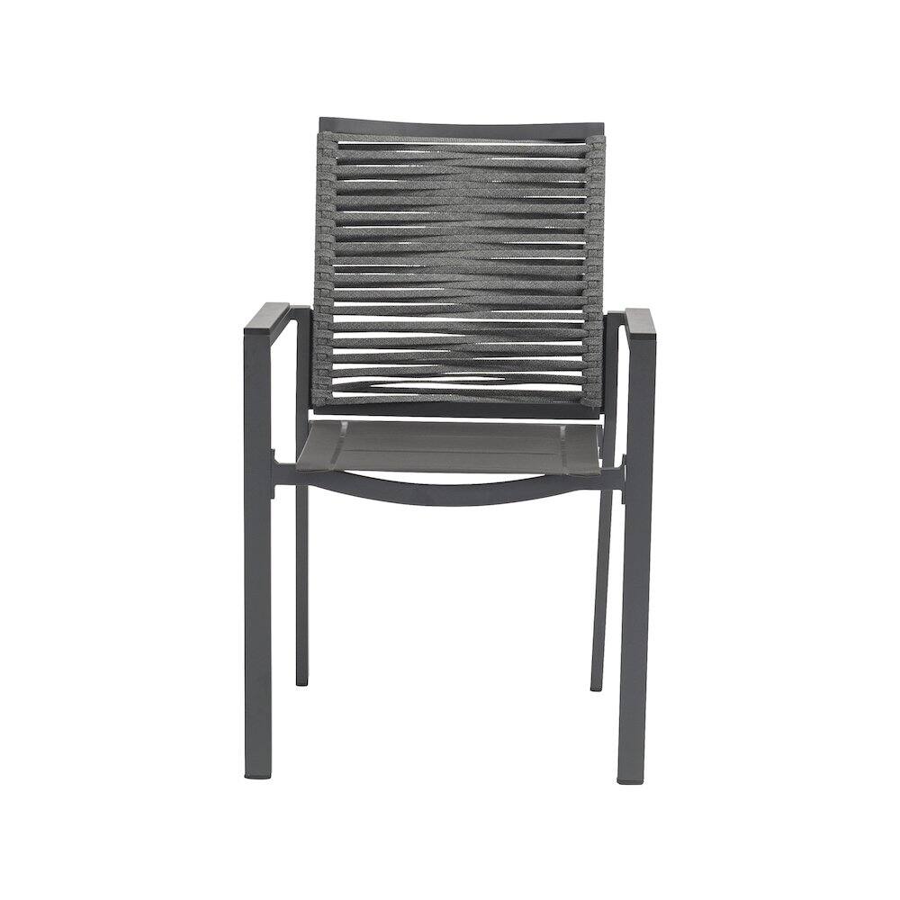 Left. Meridian Furniture - Maldives Grey Rope Fabric Outdoor Patio Dining Arm Chair, Set of 2 - Grey Rope Fabric.