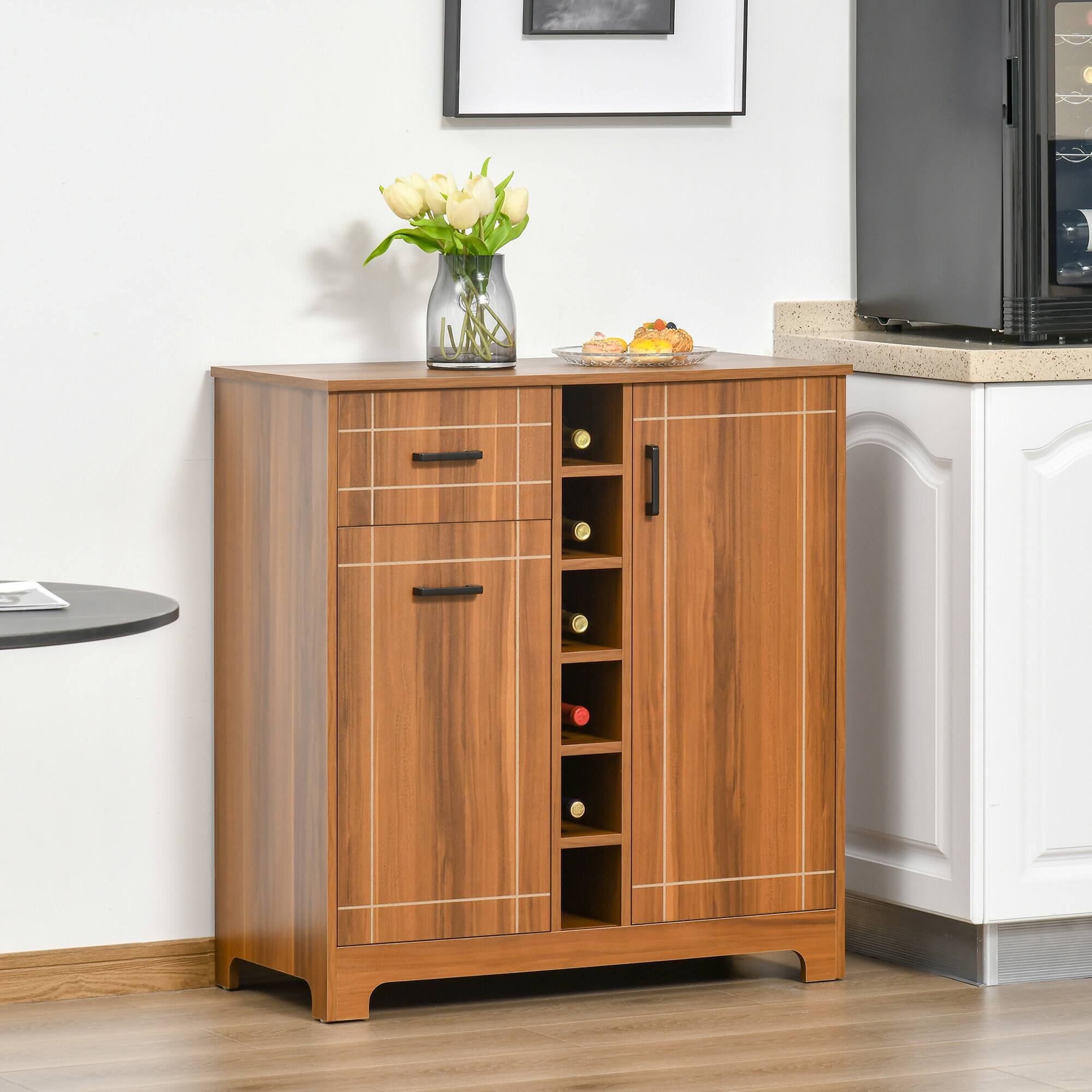 Alt View 1. Homcom - Wine Cabinet for 6 Bottles - Brown.