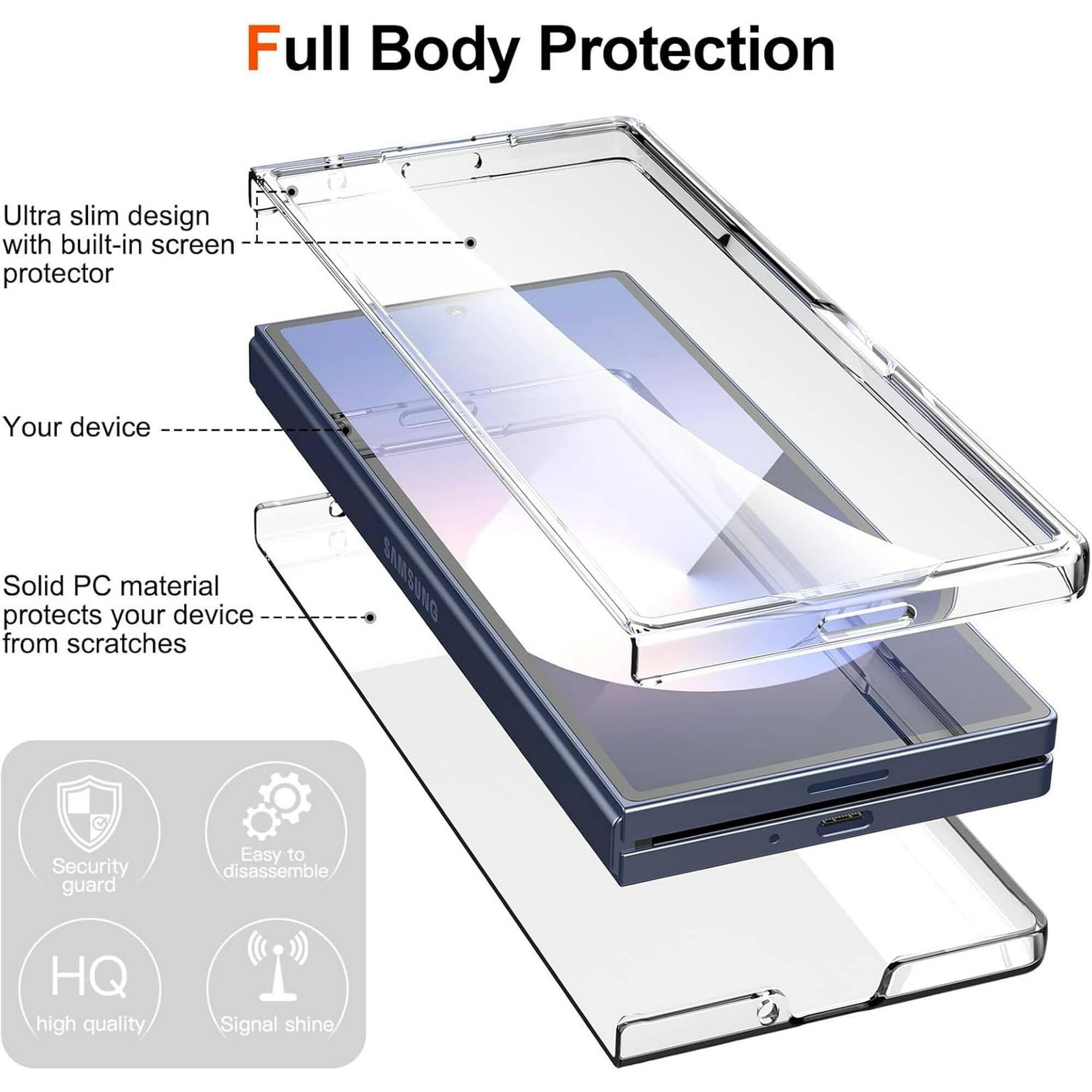Full Body Protection
Ultra slim design with built-in screen protector
Your device
Solid PC material protects your device from scratches
Security guard
Easy to disassemble
HQ high quality
Signal shine